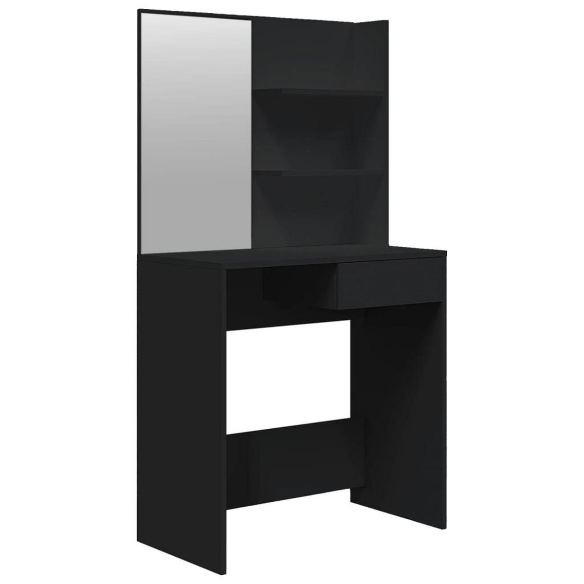 VIDAXL Coiffeuse avec miroir noir 74,5x40x141 cm