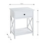 Voir la diapositive 6 : Paris Prix Table d'Appoint 1 Tiroir Design  Guda  60cm Blanc
