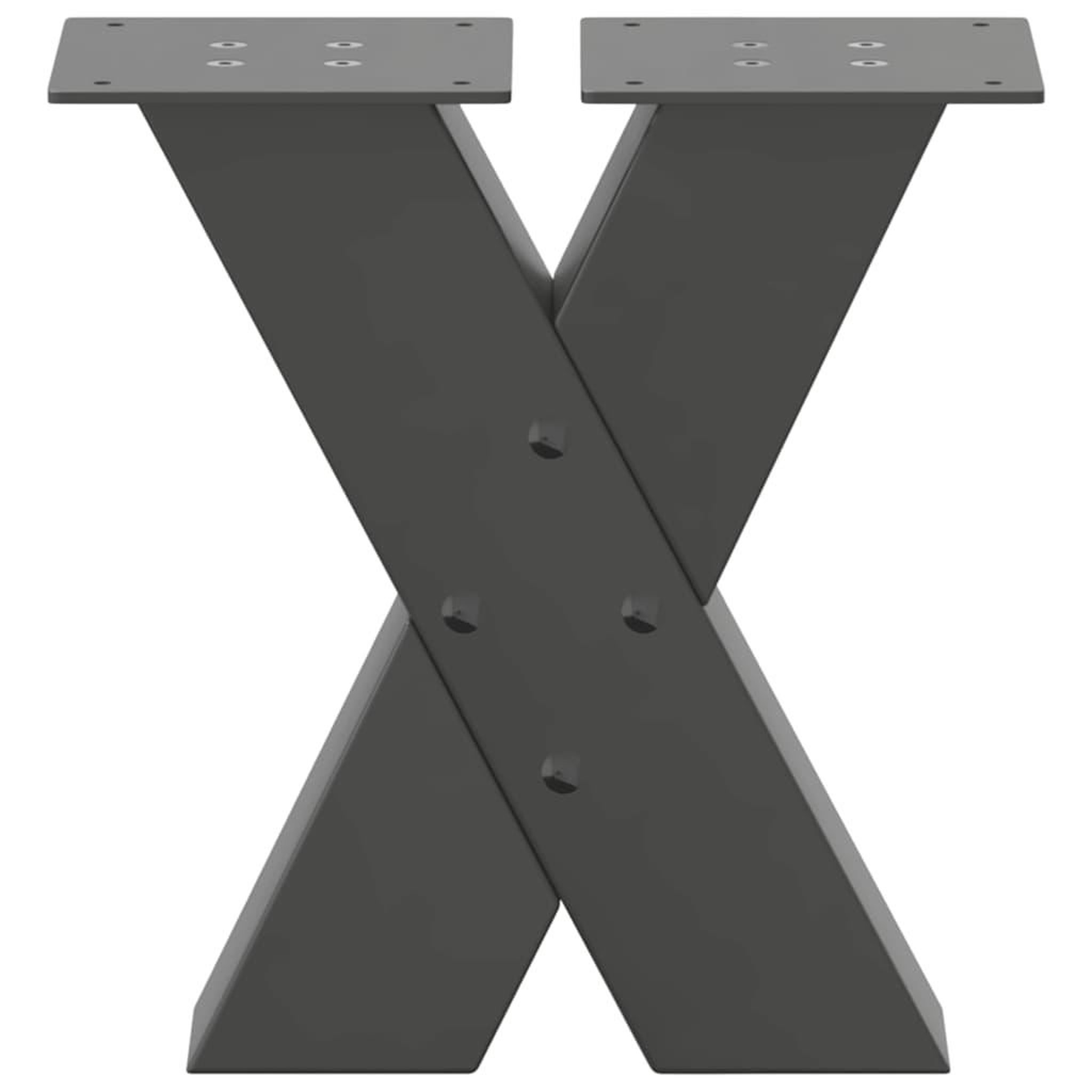 Voir la diapositive 5 : VIDAXL Pieds de table basse forme de X 2 pcs anthracite 40x(30-31) cm