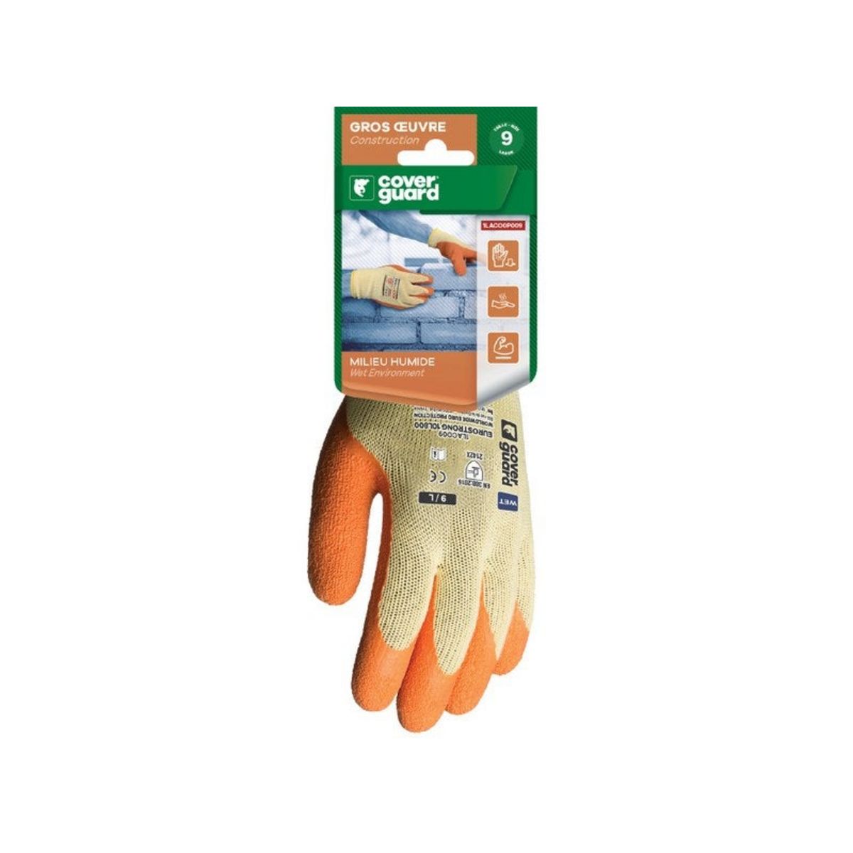 CENTRALE BRICO Gants de manutention (gros travaux) en latex 1LACO0P008, taille 8