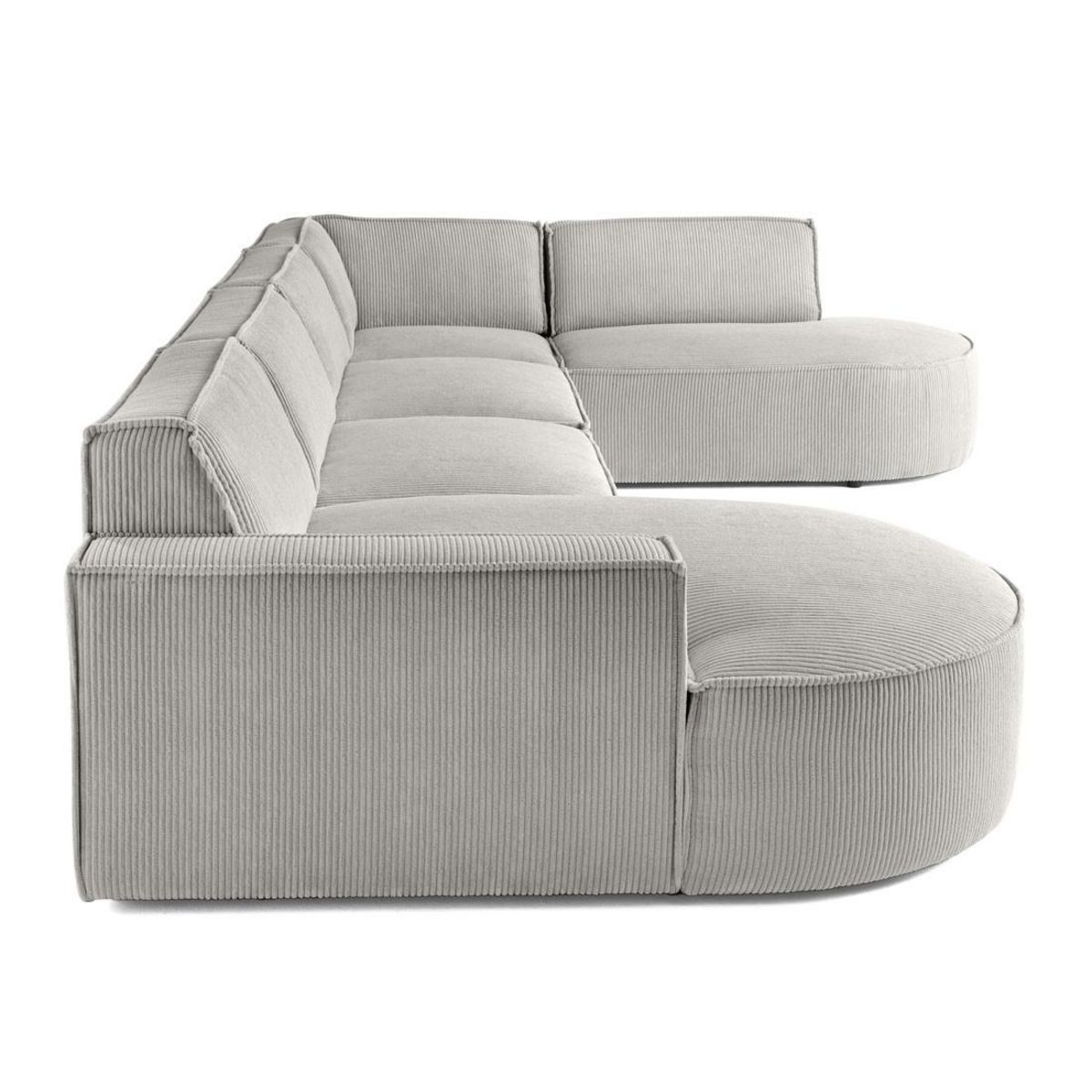 LISA DESIGN Spiaggia - canapé panoramique d'angle droit - 7 places - en velours côtelé