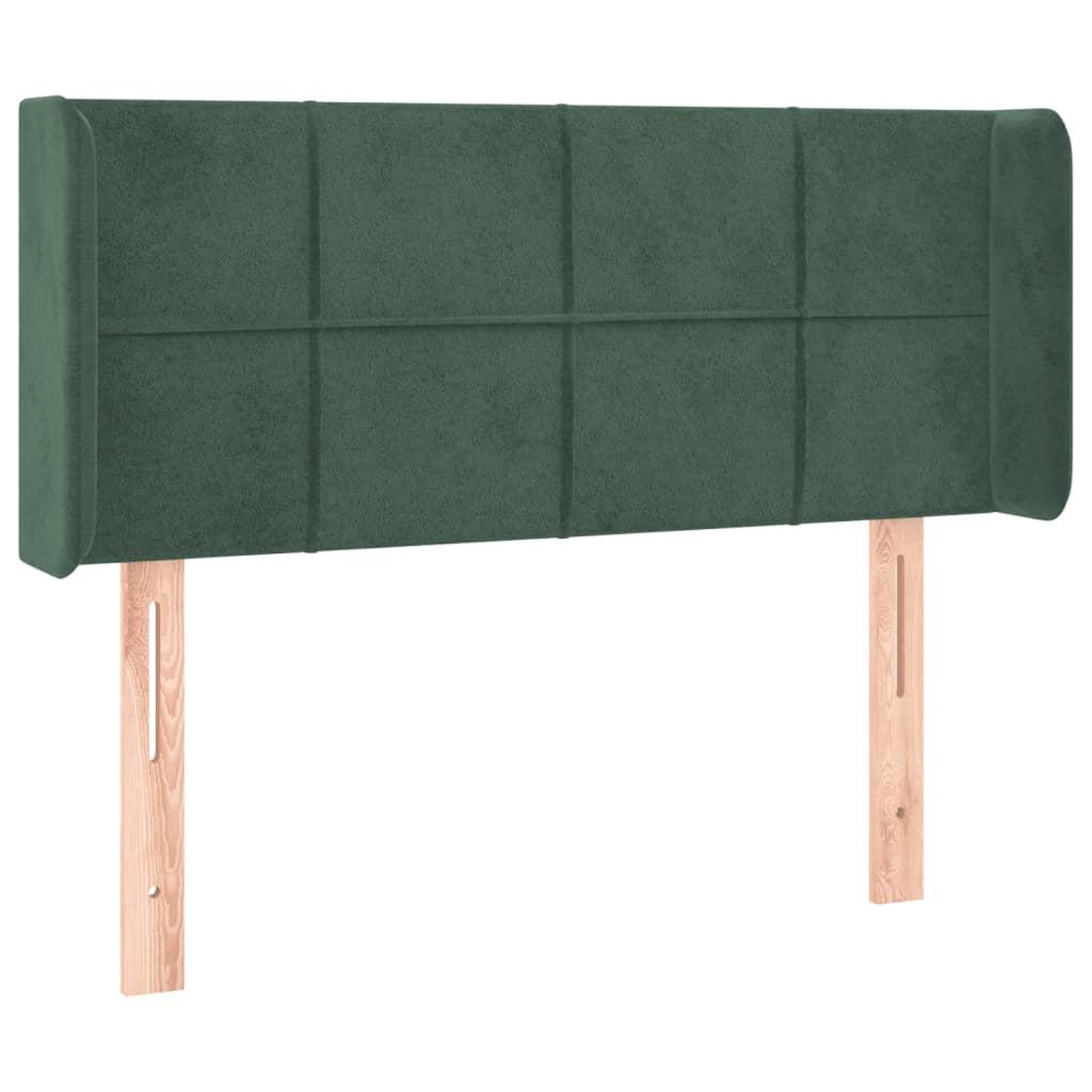 Voir la diapositive 2 : VIDAXL Tete de lit avec oreilles Vert fonce 103x16x78/88 cm Velours