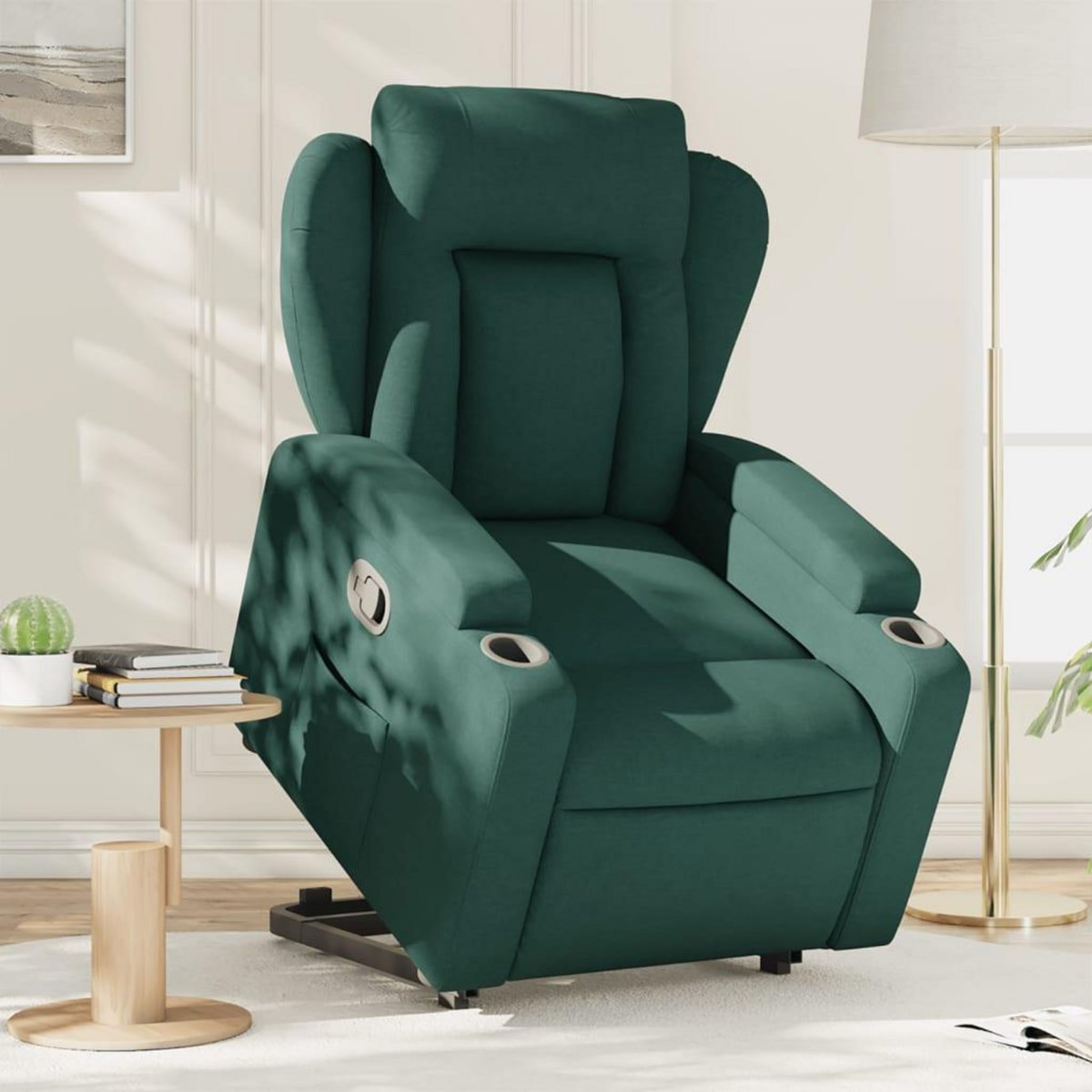 VIDAXL Fauteuil inclinable vert fonce tissu