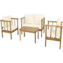 Voir la diapositive 4 : Habitat et Jardin Salon de jardin en bois avec coussins inclus  Milano  - 4 places - Beige