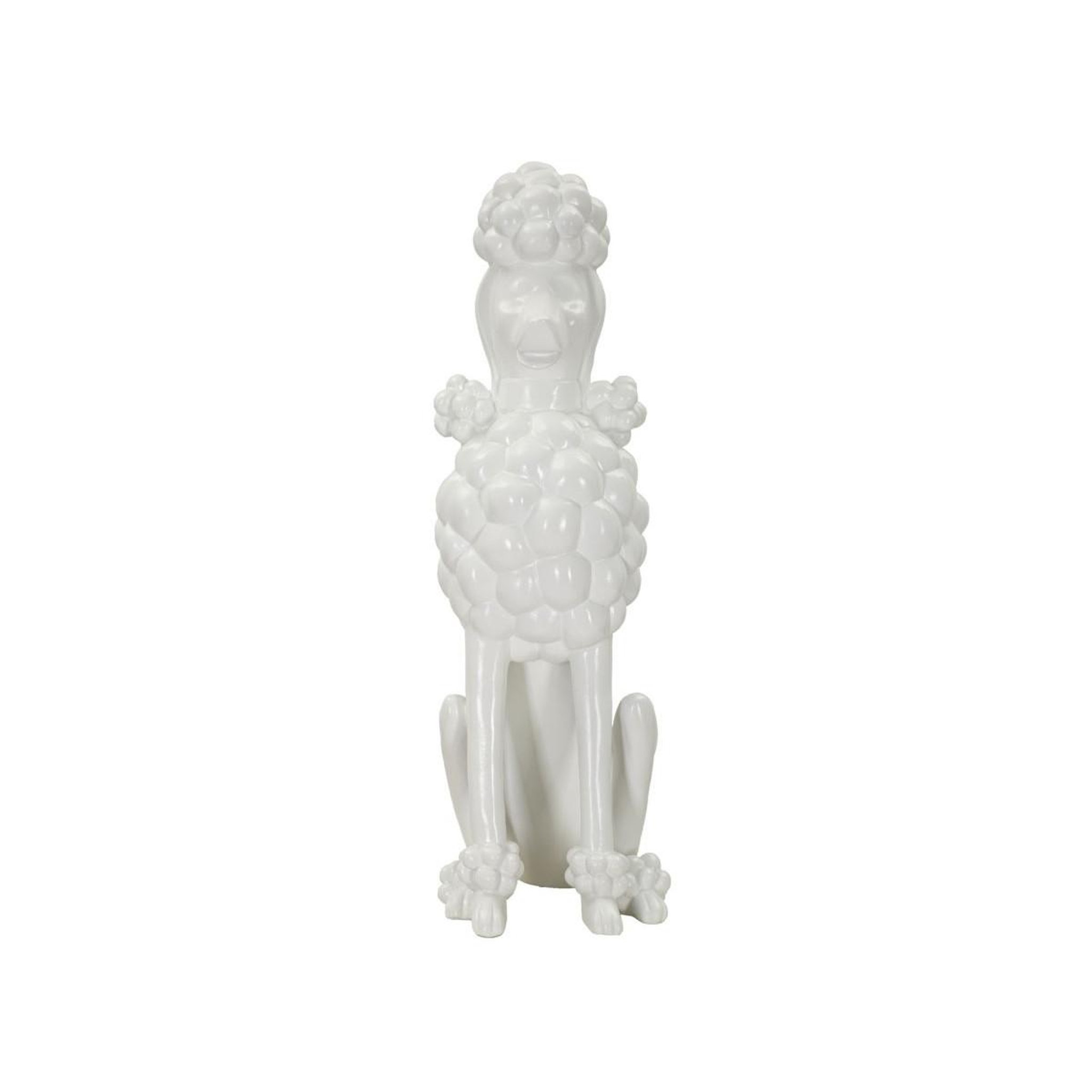 Voir la diapositive 3 : Paris Prix Statue déco chien  caniche assis  61cm blanc
