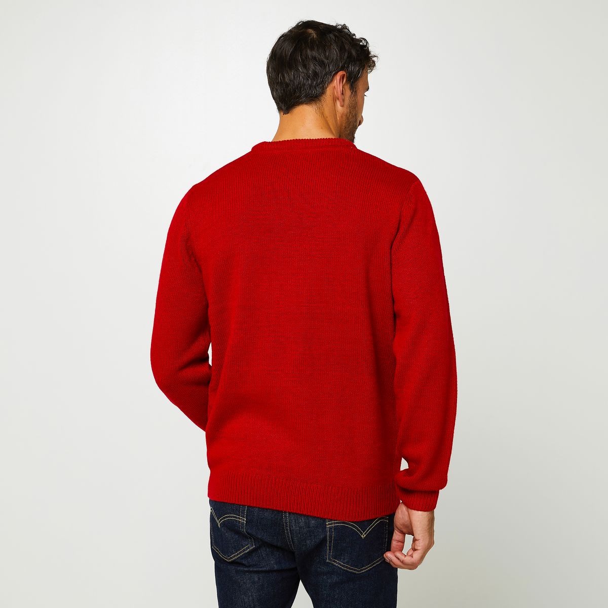 INEXTENSO Pull de noël rouge grenat renne homme