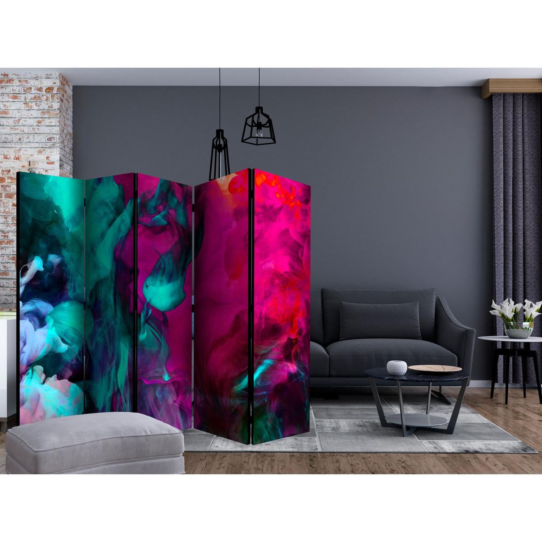 Voir la diapositive 2 : Paris Prix Paravent 5 volets  color madness  172x225cm