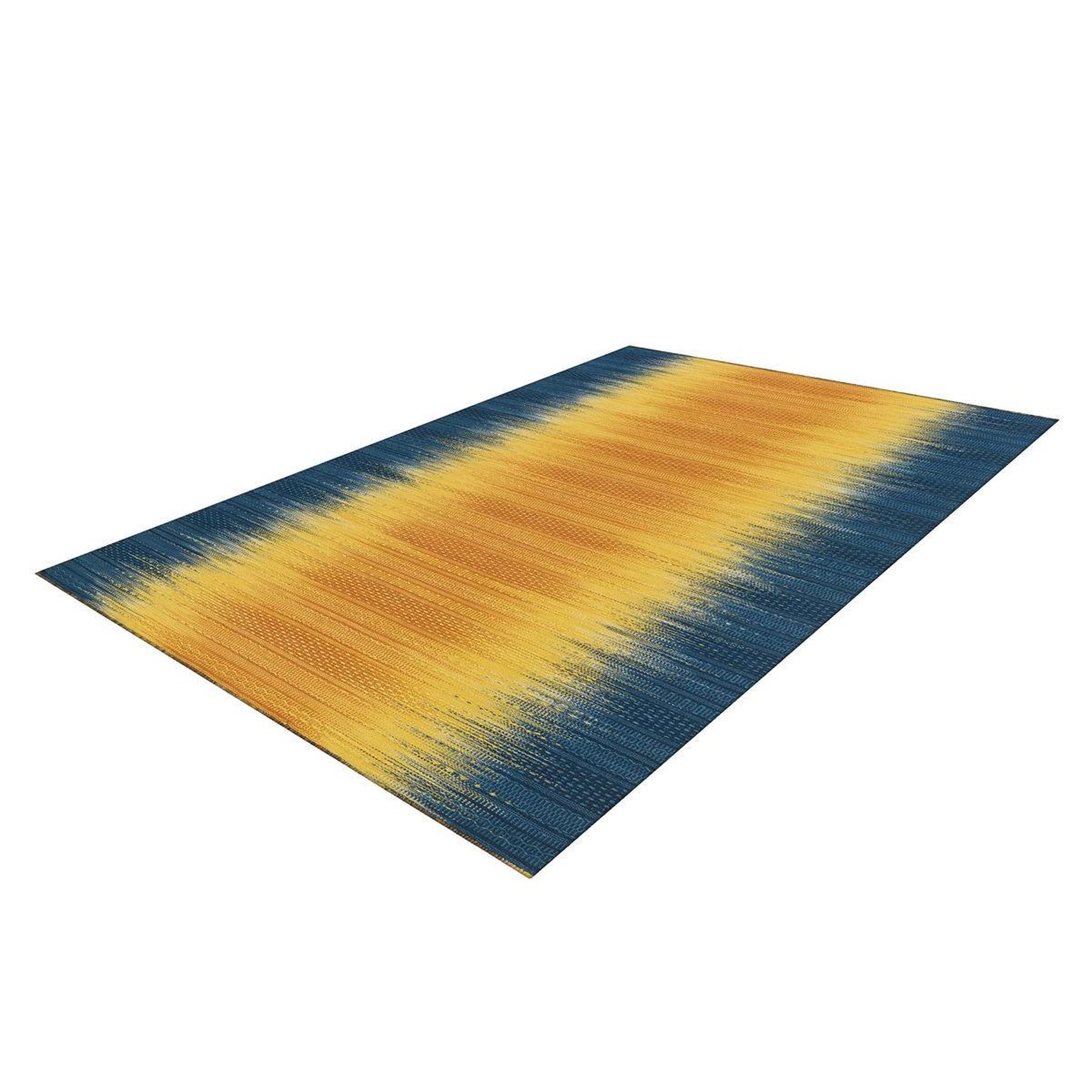 Voir la diapositive 4 : Paris Prix Tapis en laine fait main  sunset  90x160cm jaune & bleu