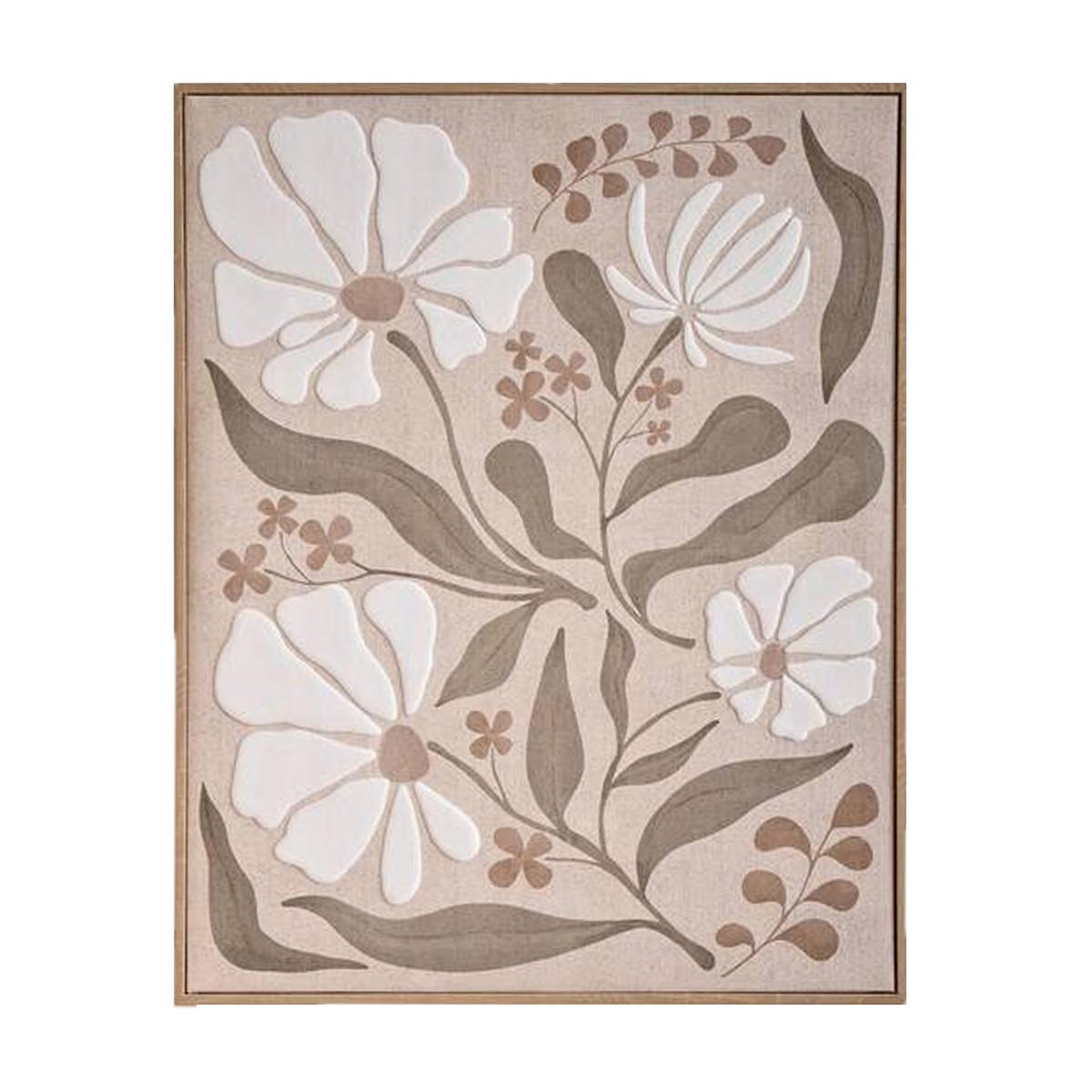 ATMOSPHERA Toile imprimée fleur  esmée  40x50cm kaki