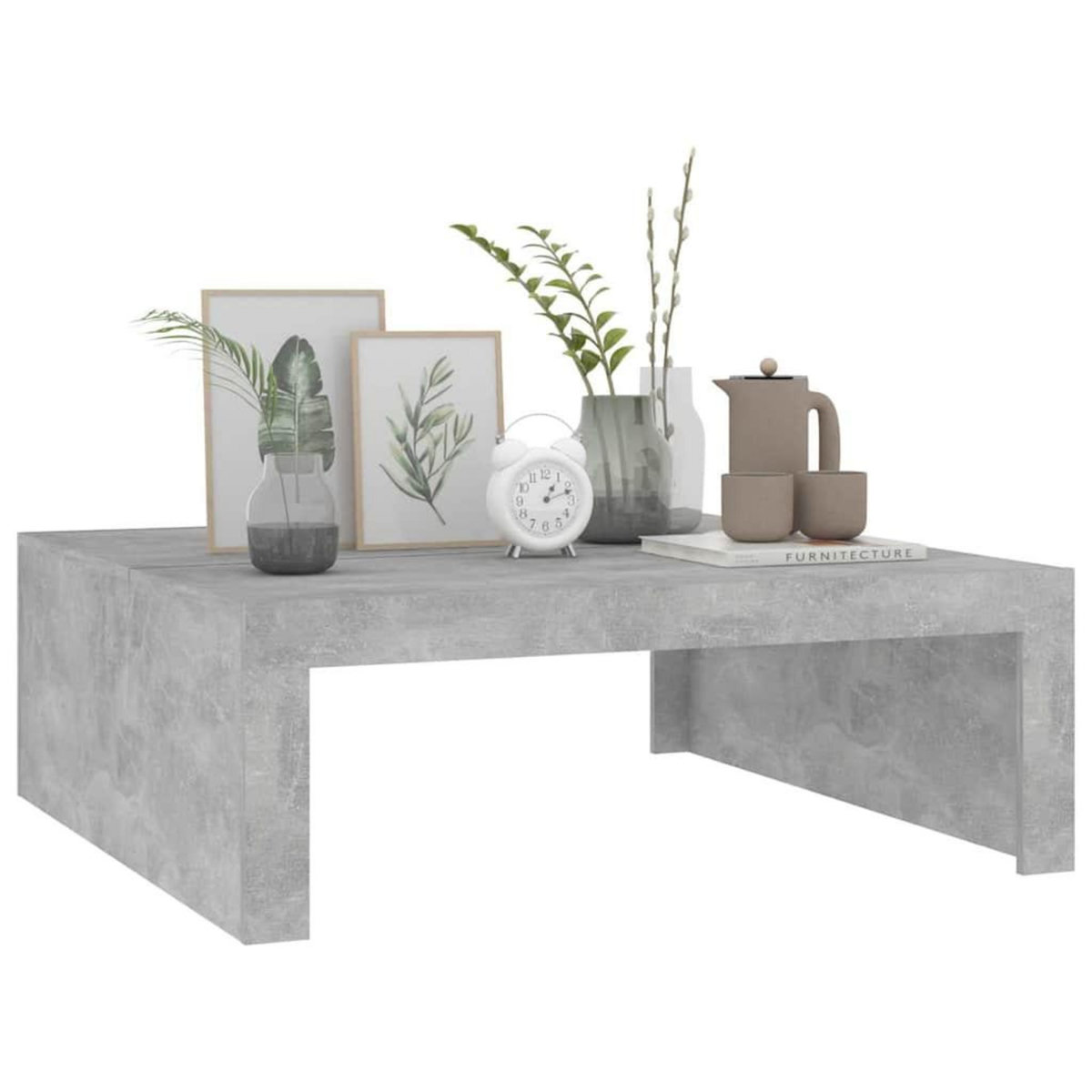 VIDAXL Table basse gris beton 100x100x35 cm bois d'ingenierie