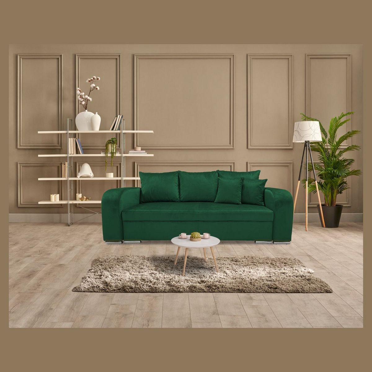 Canapé droit convertible 3 places tissu BOB