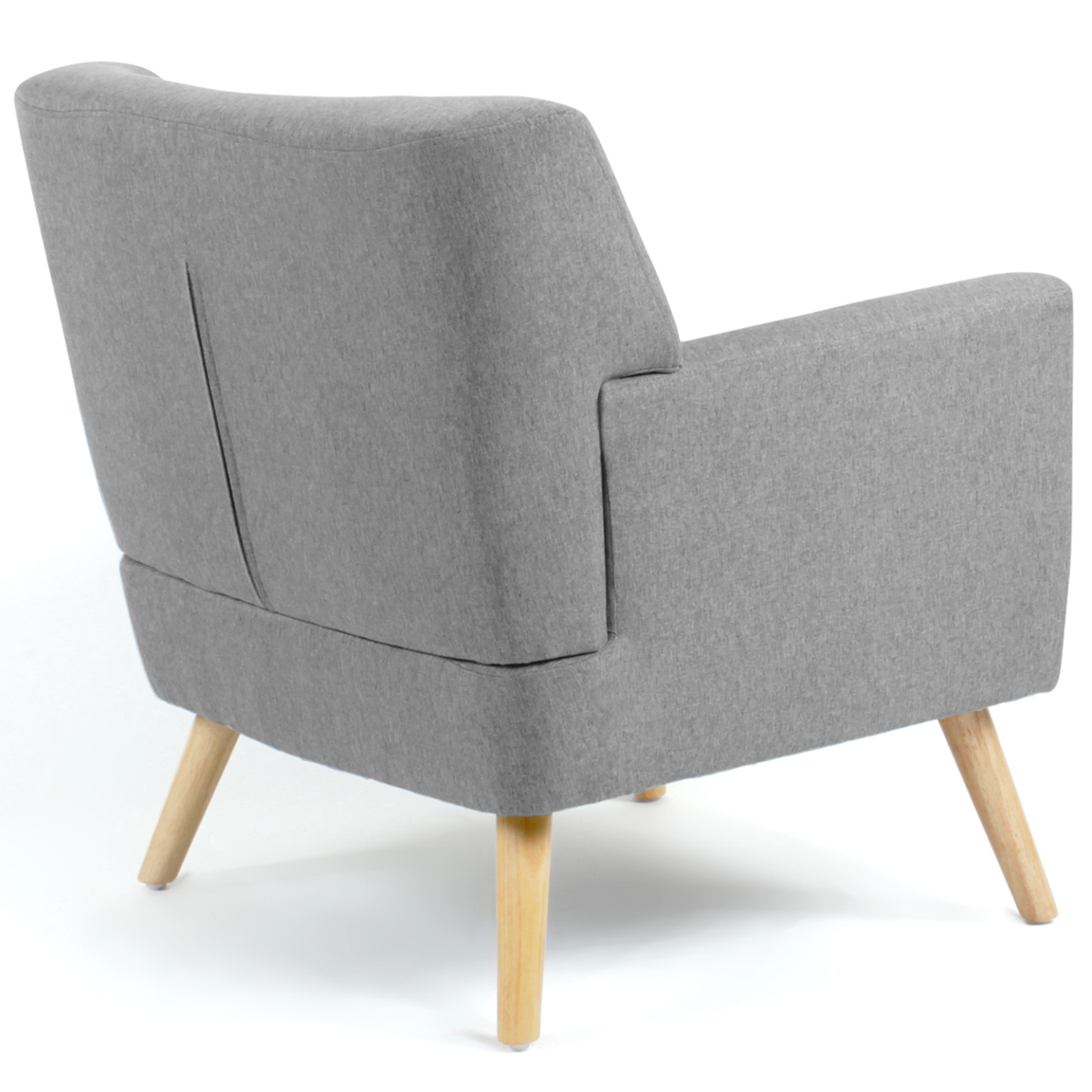 Voir la diapositive 4 : ID MARKET Fauteuil scandinave liv en tissu gris chiné