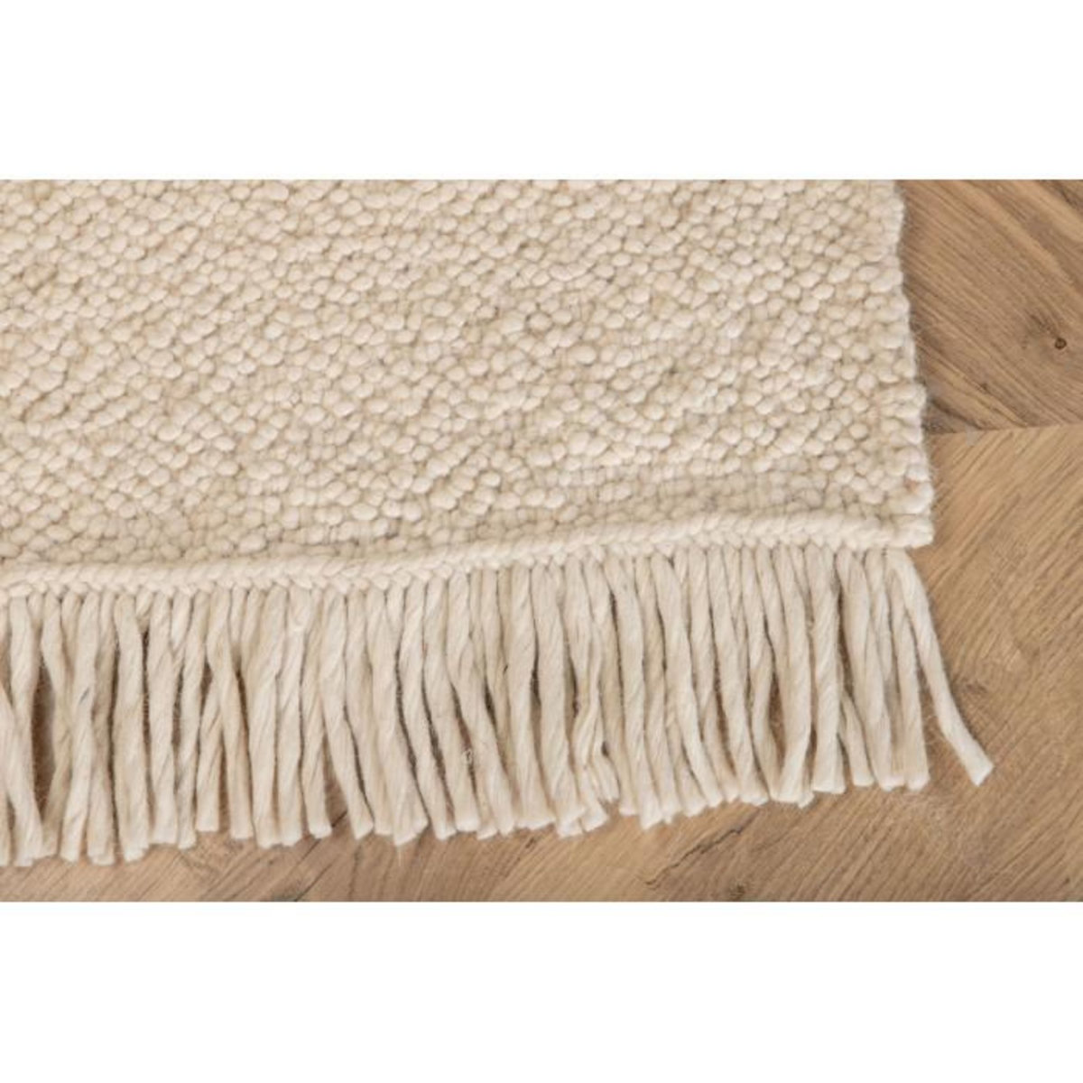 Paris Prix Tapis Déco en Laine  Betina  80x250cm Blanc