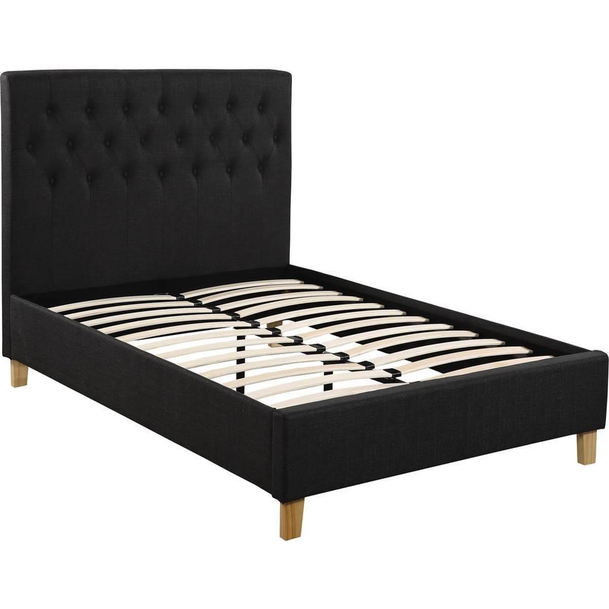 Habitat et Jardin Lit double  emmy  - 140 x 190 cm - gris