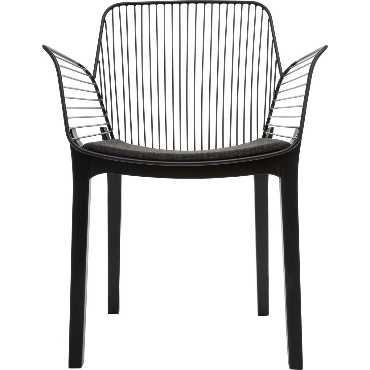 ATMOSPHERA Lot de 2 fauteuils filaires pieds bois massif SHELBY