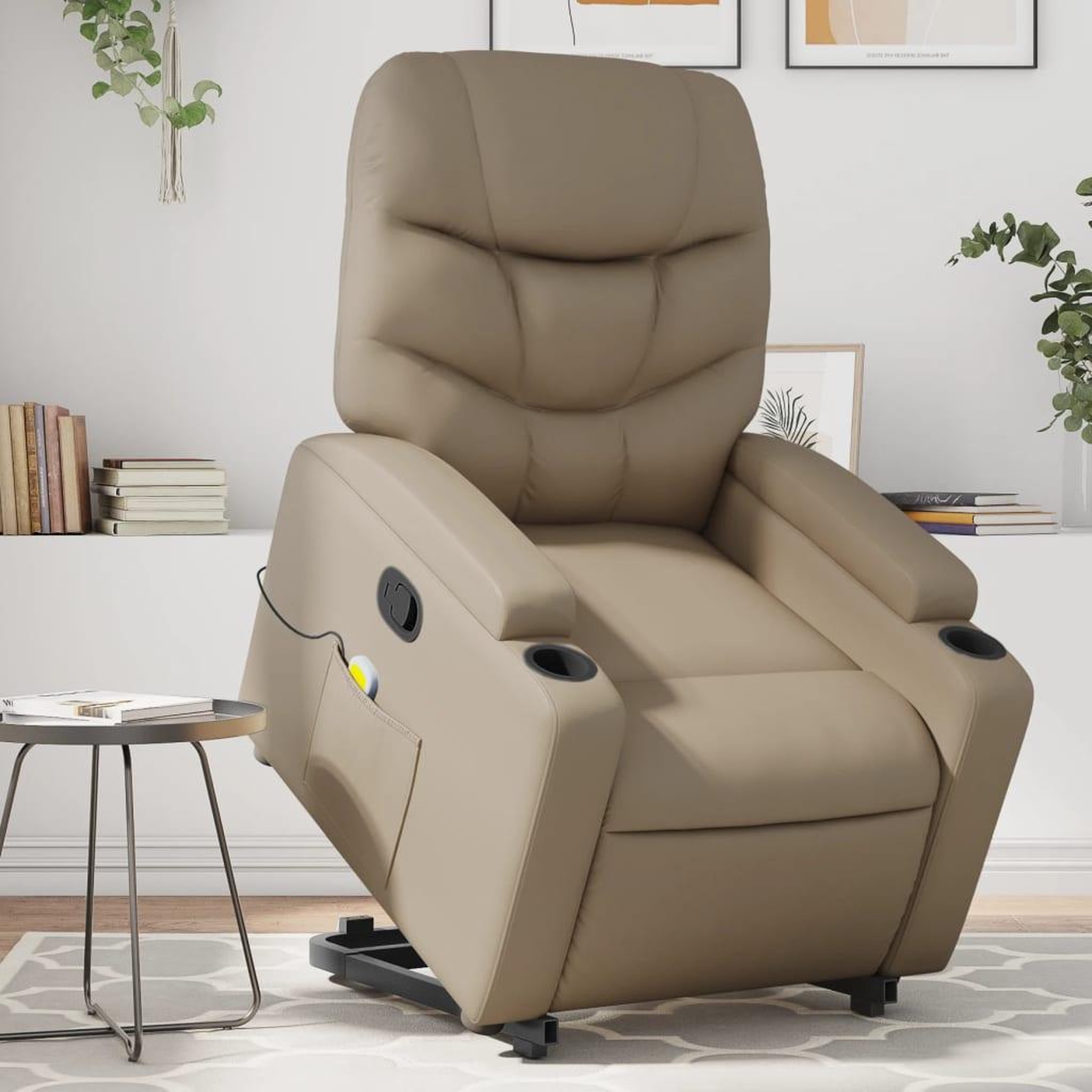 VIDAXL Fauteuil inclinable de massage Cappuccino Similicuir