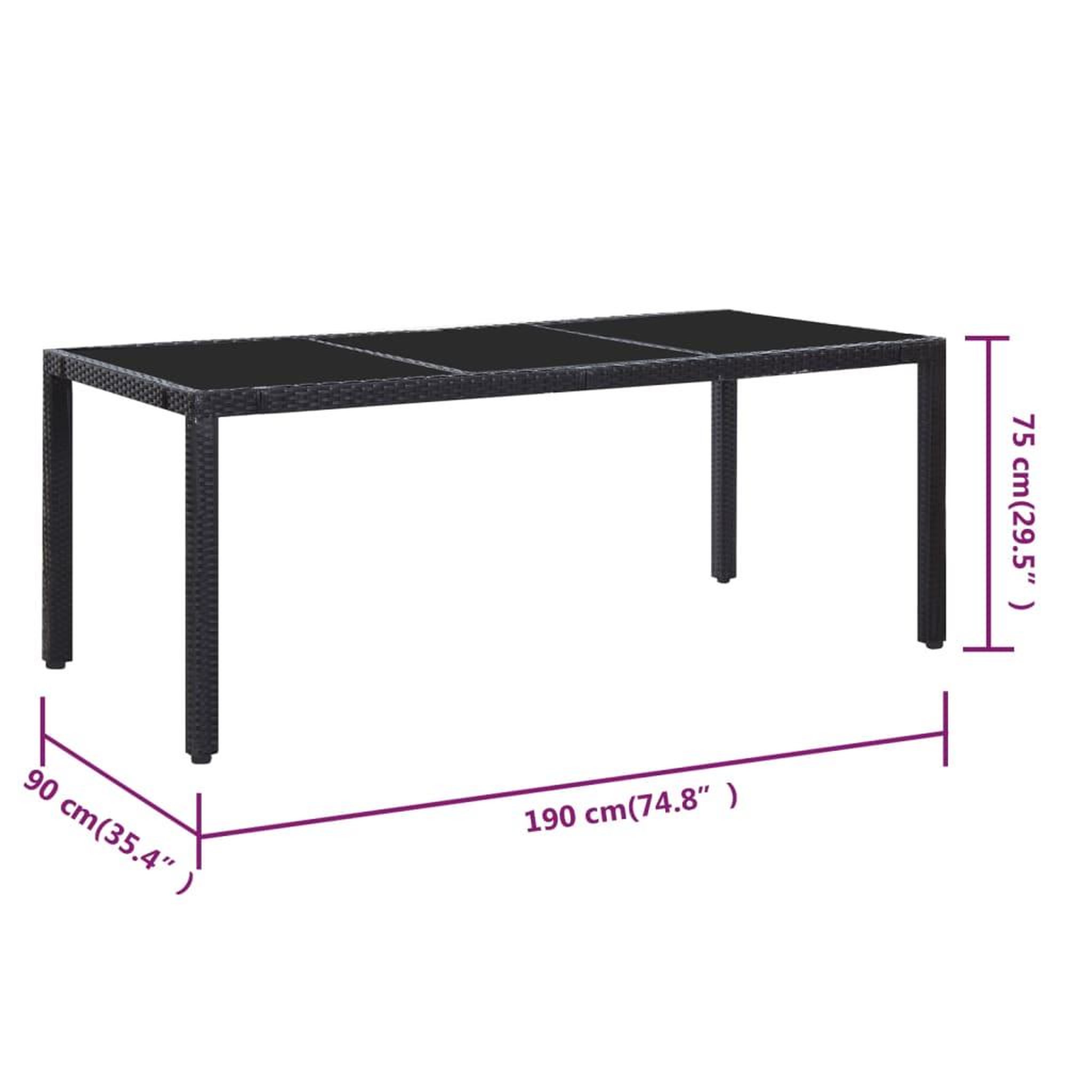 Voir la diapositive 6 : VIDAXL Ensemble a dîner d'exterieur 9 pcs Resine tressee Noir