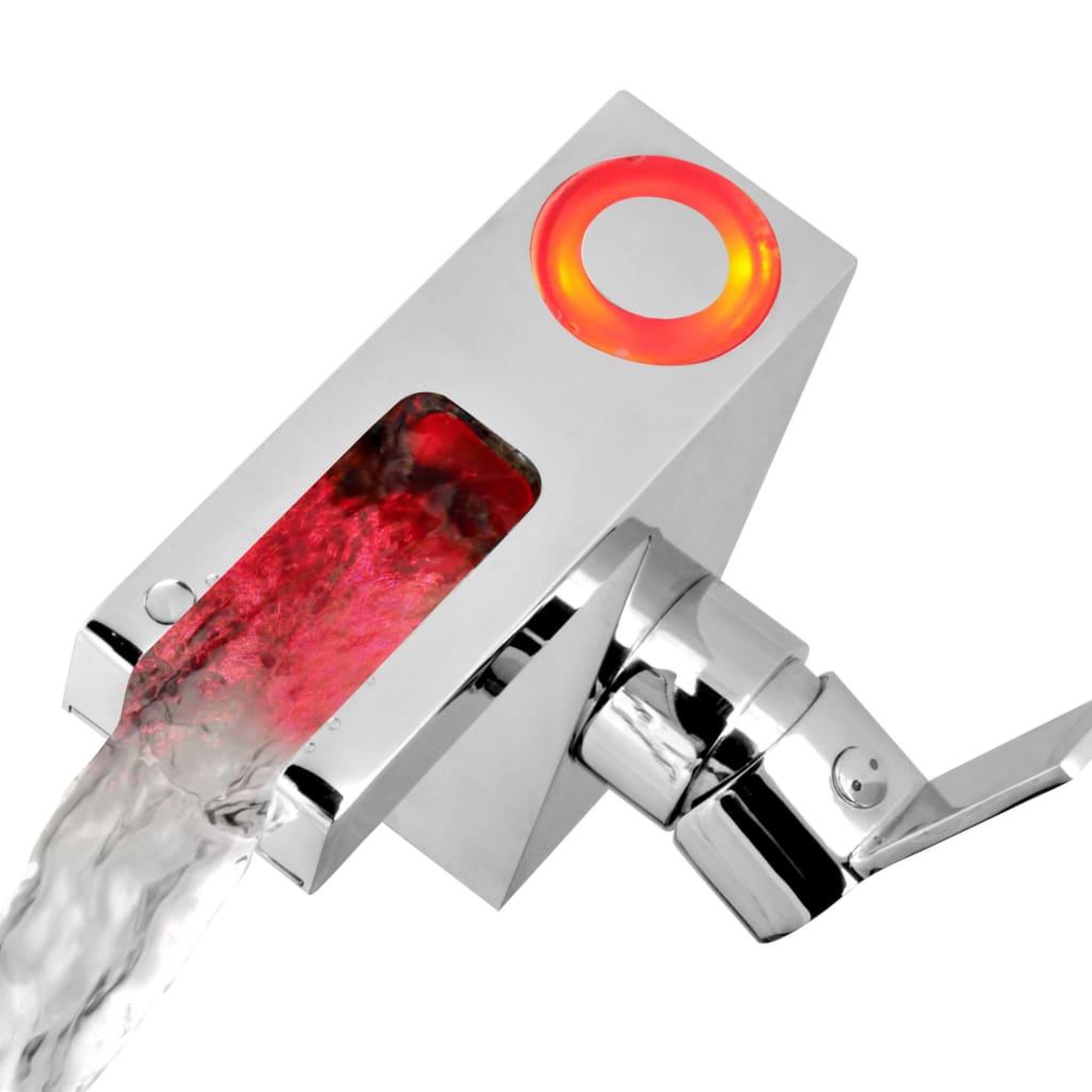 Voir la diapositive 3 : SCHUTTE SCHÜTTE Mitigeur de lavabo a LED avec bec verseur ORINOCO chrome
