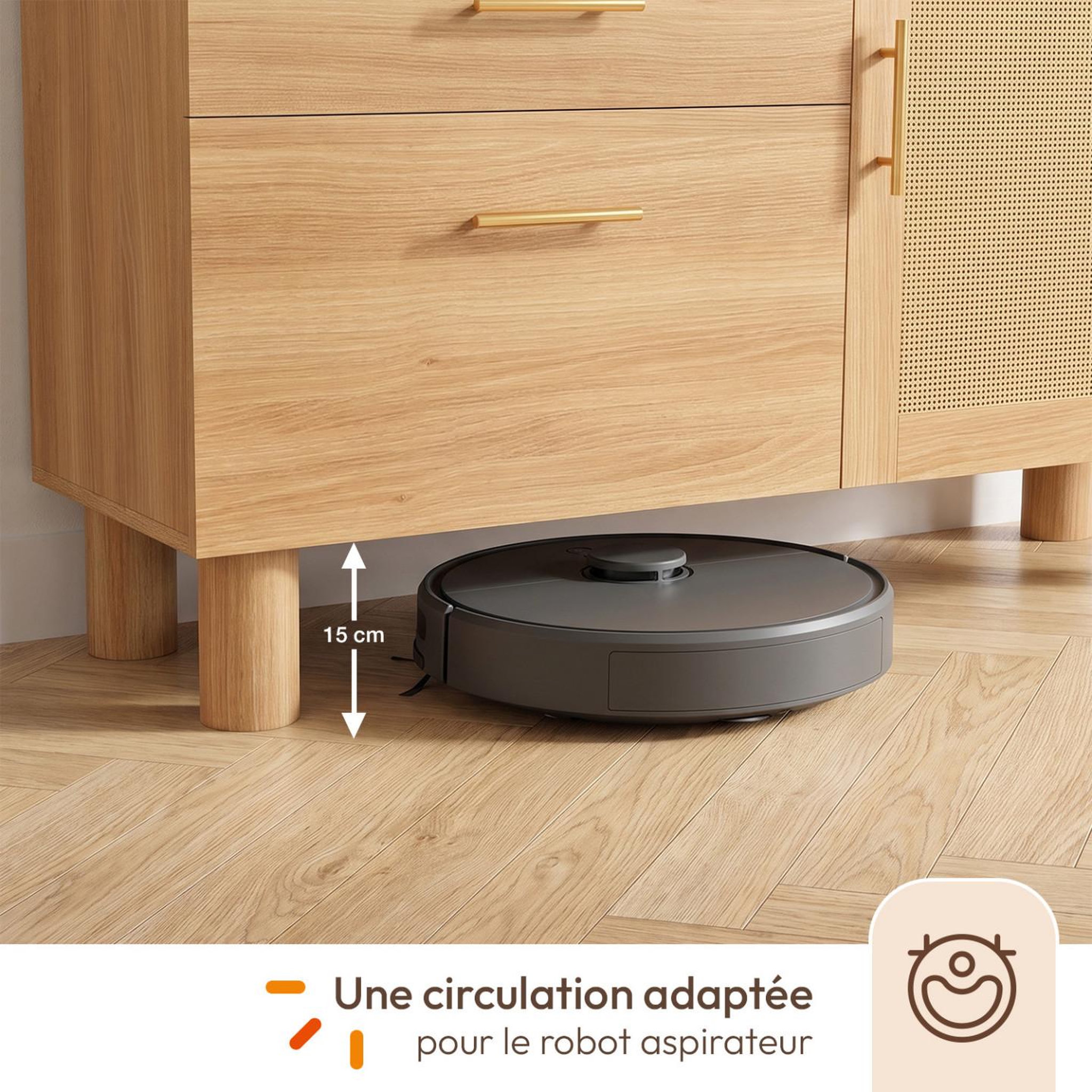 Voir la diapositive 6 : ID MARKET Buffet bas de cuisine 120 cm DENISE en cannage