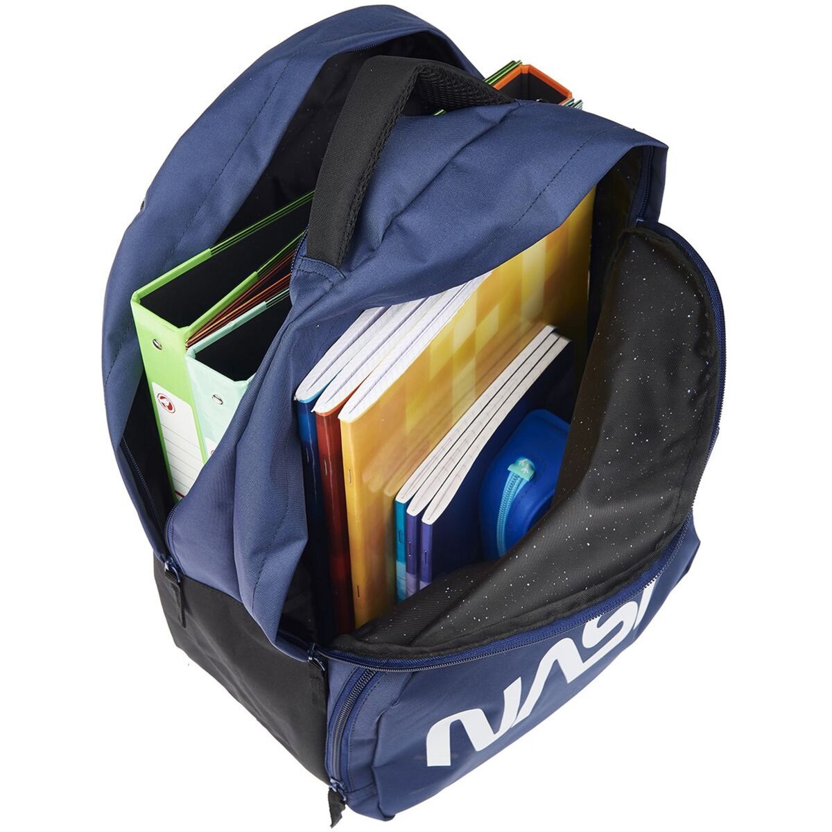 Sac à dos 2 compartiments bleu et noir NASA