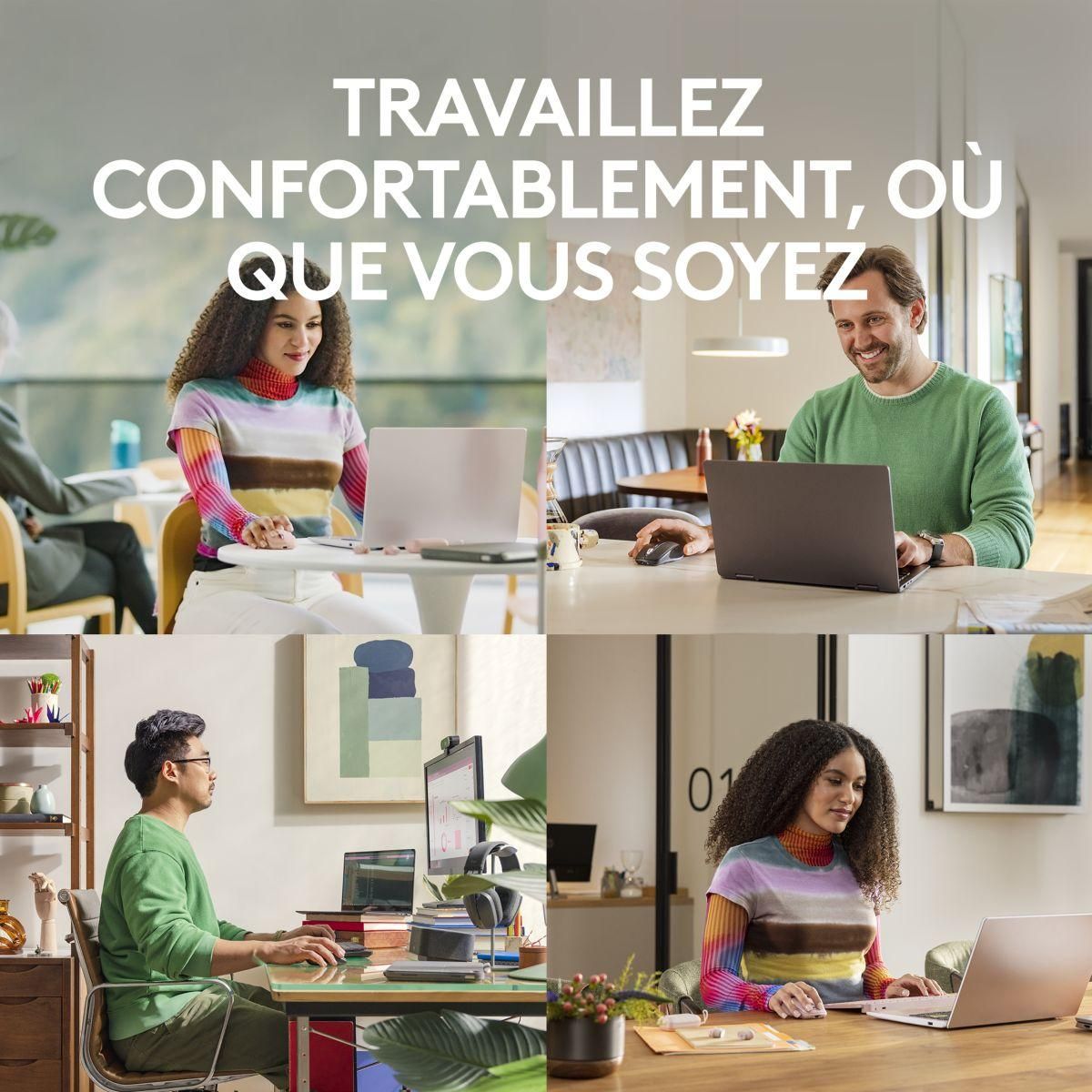 Logitech Souris sans fil rechargeable MX anywhere 3S Silencieuse Pale Grey