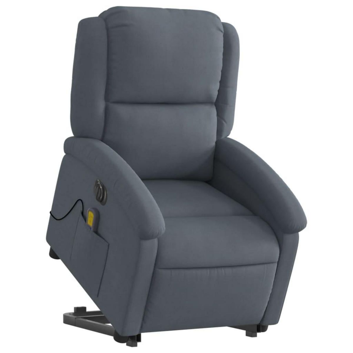 VIDAXL Fauteuil inclinable de massage electrique gris fonce velours