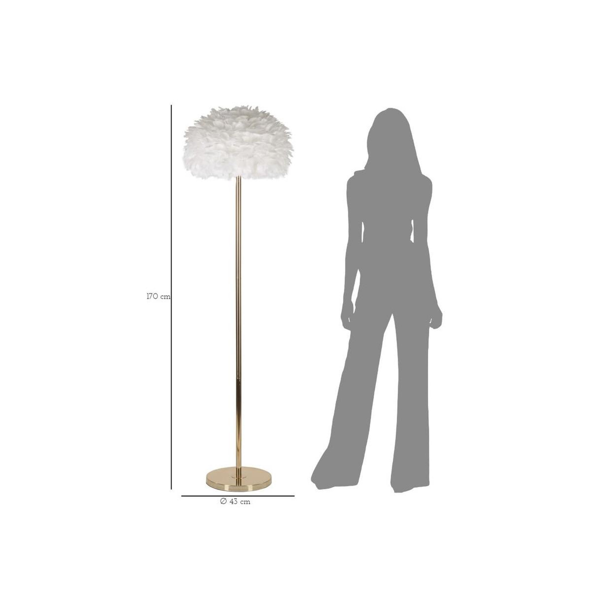 Voir la diapositive 6 : Paris Prix Lampadaire imitation plume  slim  170cm or & blanc