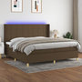 Voir la diapositive 2 : VIDAXL Sommier a lattes de lit matelas et LED Marron fonce 200x200 cm