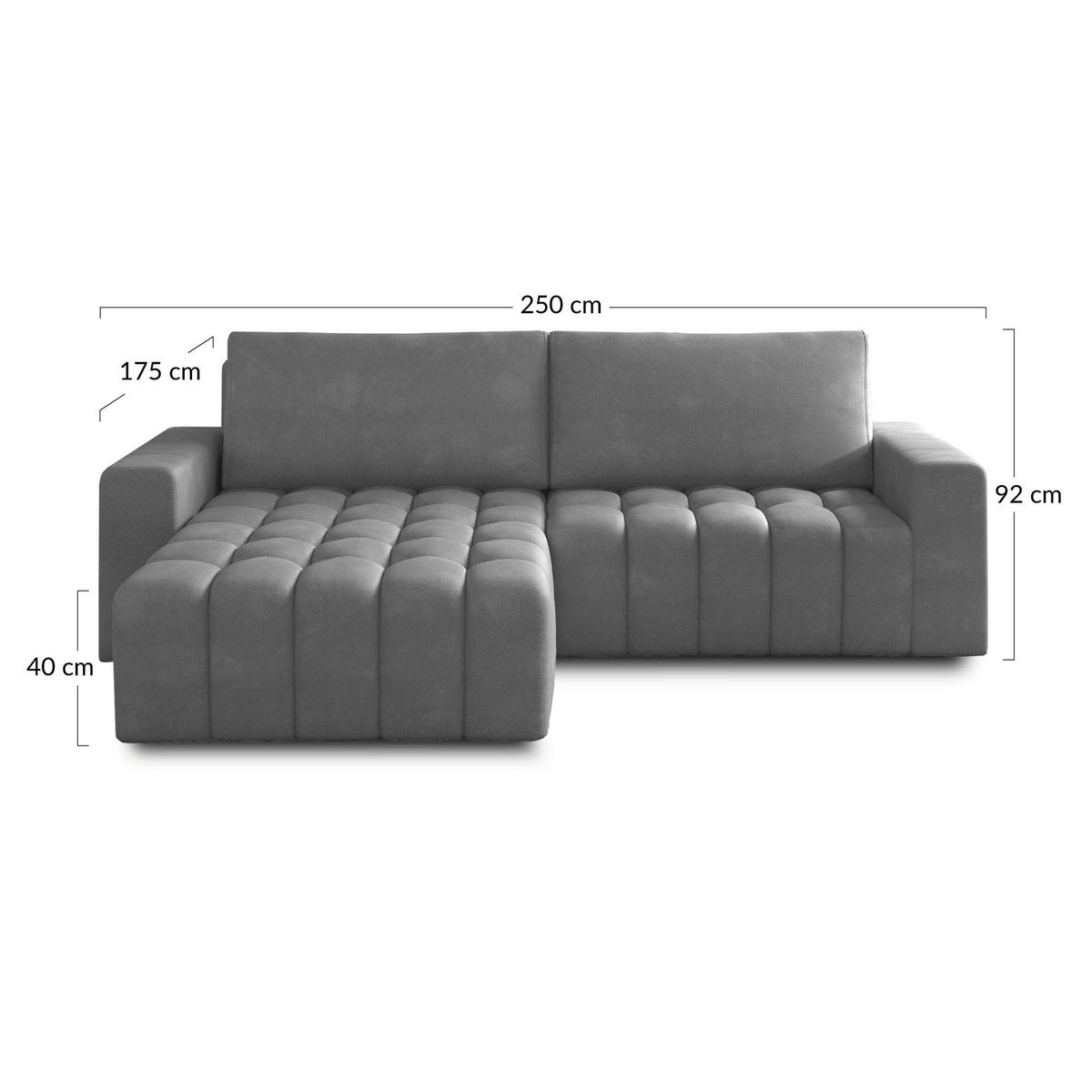 BEST MOBILIER Cordova - canapé d'angle gauche 4 places convertible avec coffre en velours