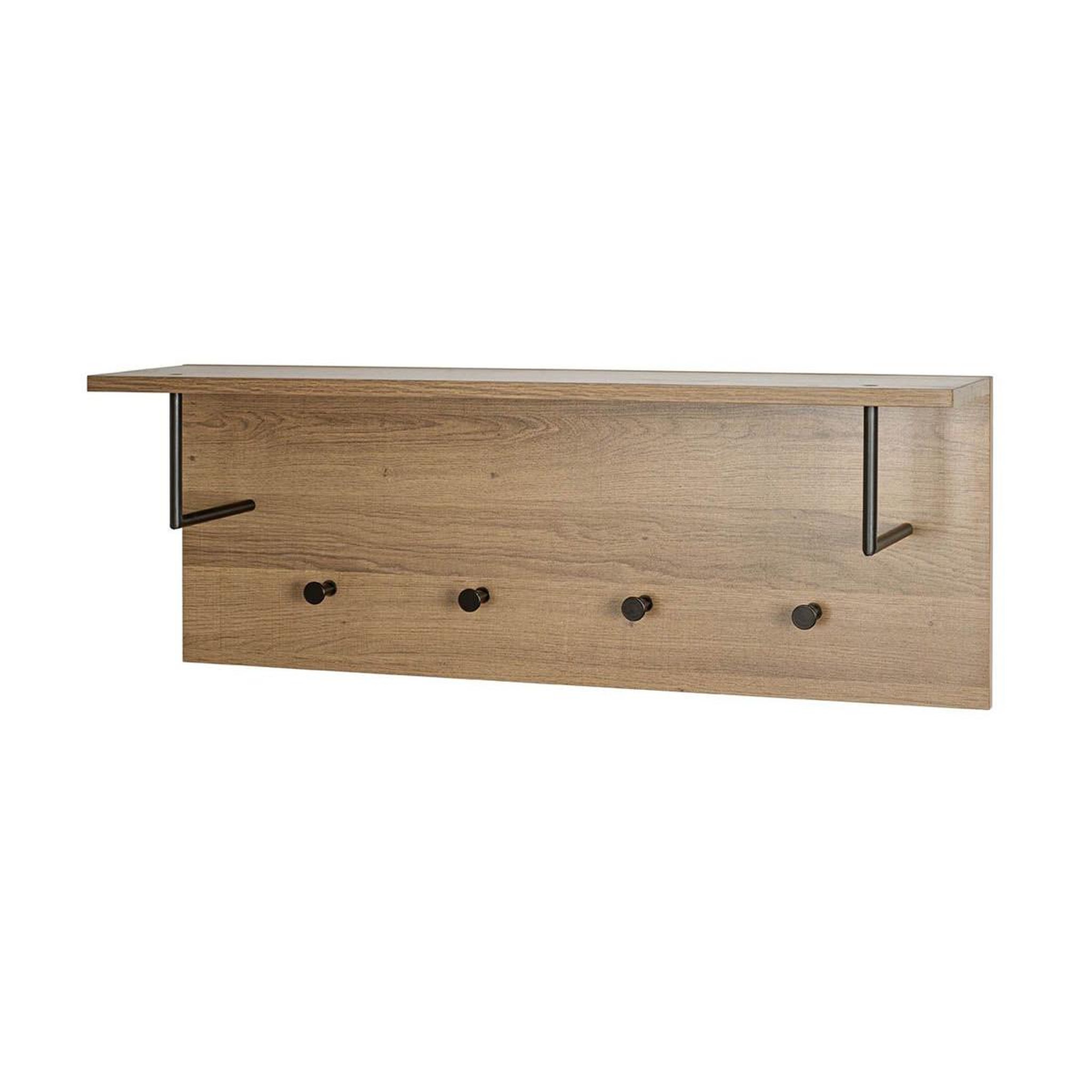 Paris Prix Patère murale & étagère  miranda  80cm chêne foncé & noir