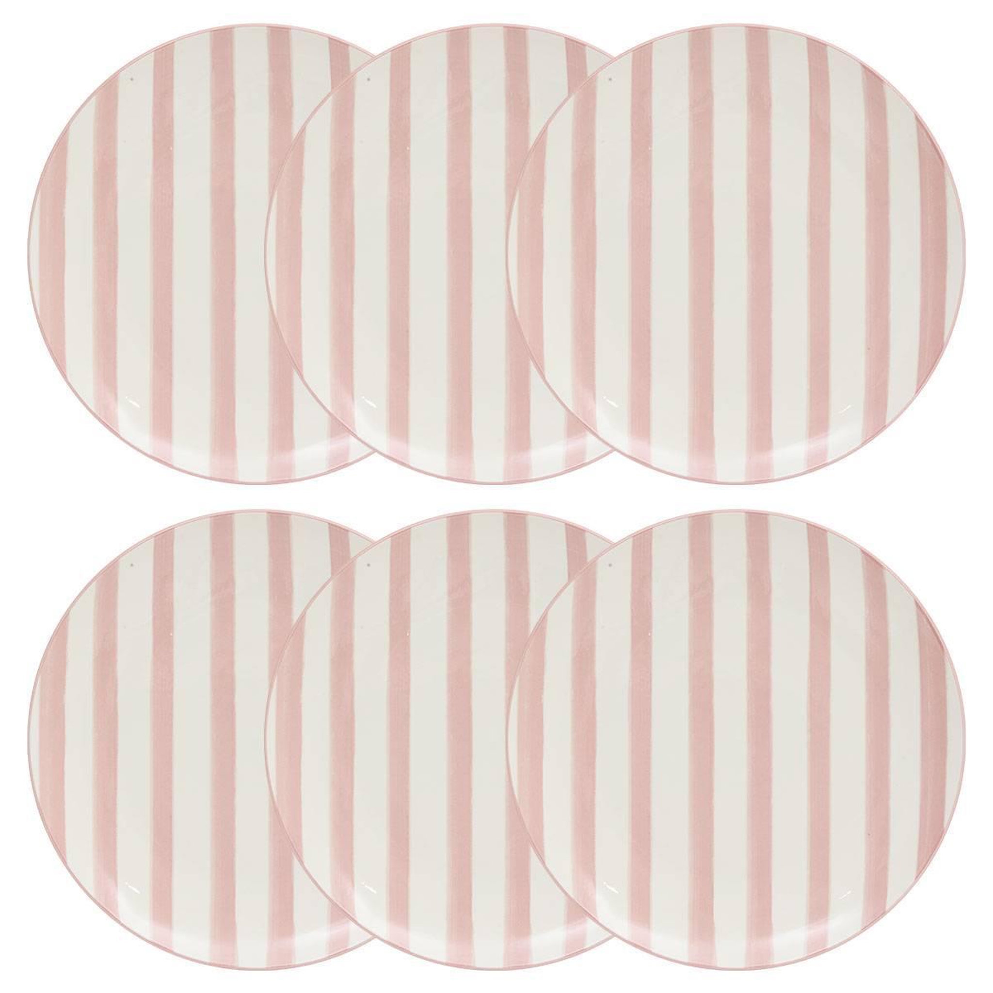 SECRET DE GOURMET Lot de 6 assiettes plates  charlie  27cm rose