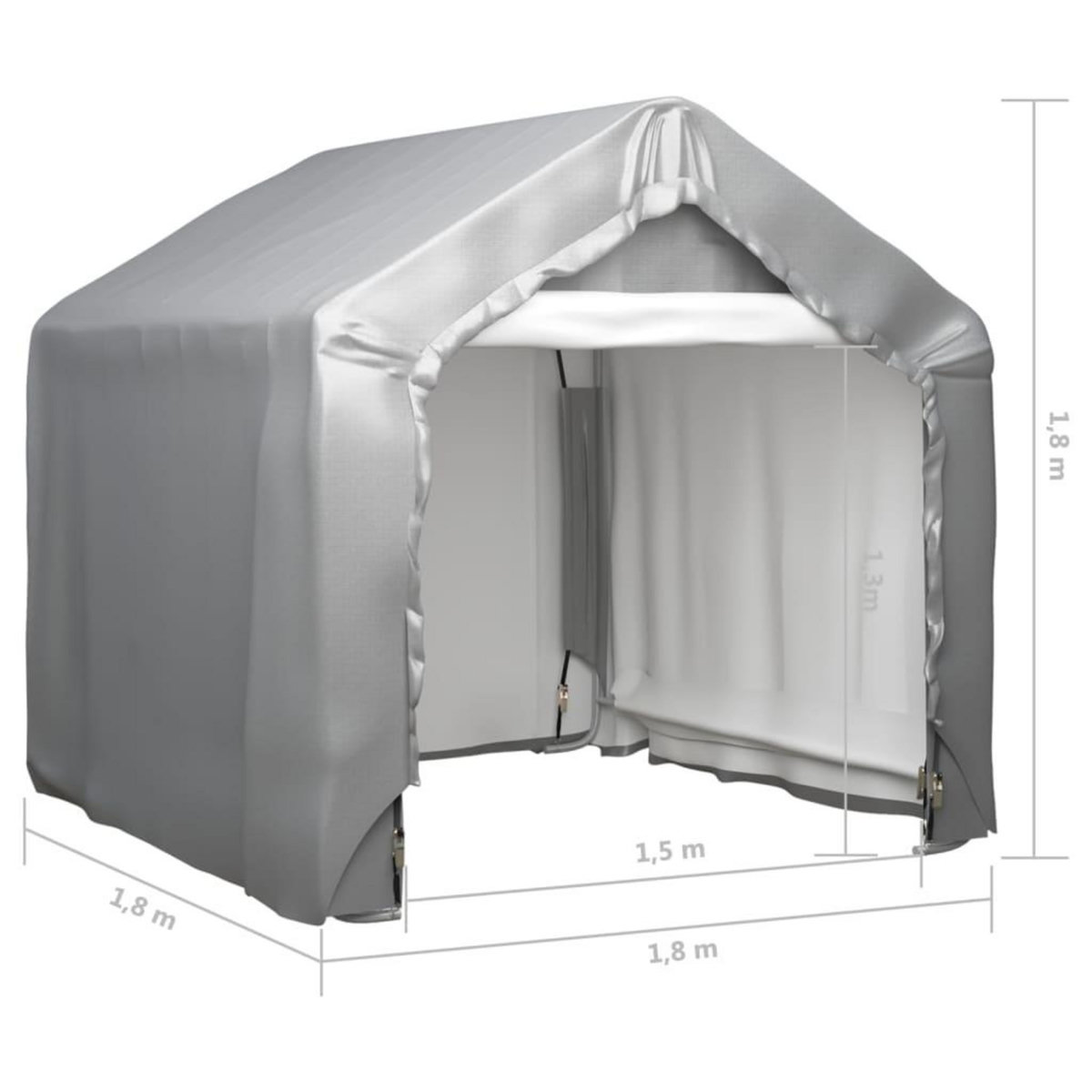 VIDAXL Tente de rangement Gris 180x180 cm Acier galvanise