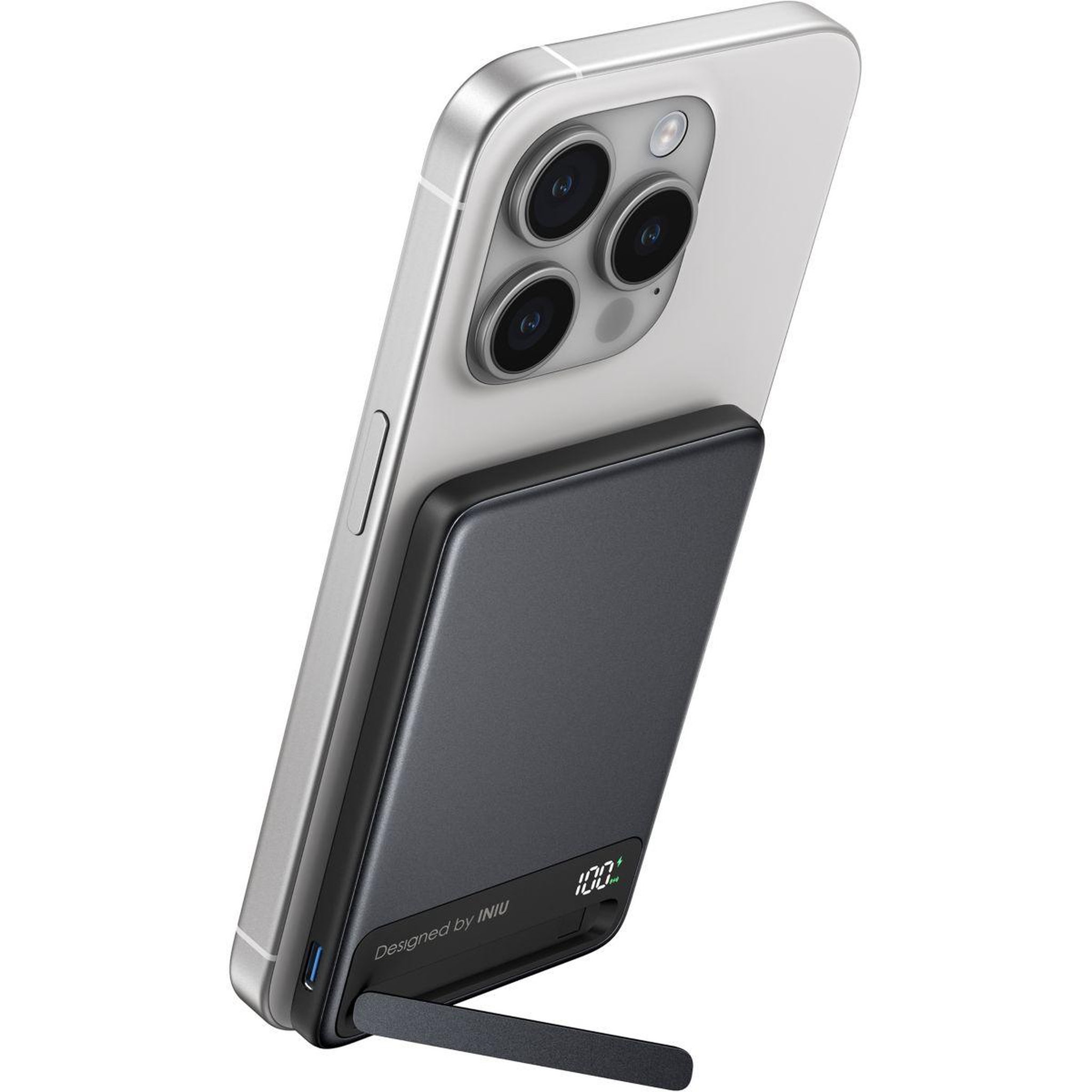 Voir la diapositive 1 : INIU Batterie externe 5 000 mAh MagPro slim noir