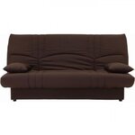 MARKET24 Banquette clic clac 3 places - Tissu chocolat - Style Contemporain - L 190 x P 92 cm - DREAM
