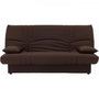 Voir la diapositive 1 : MARKET24 Banquette clic clac 3 places - Tissu chocolat - Style Contemporain - L 190 x P 92 cm - DREAM