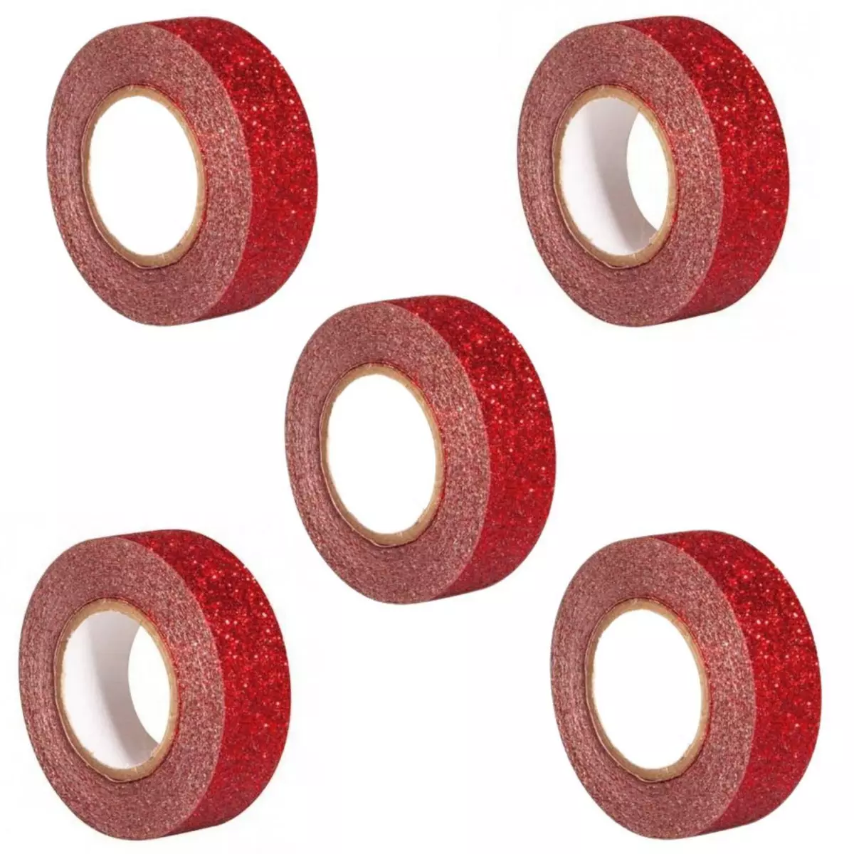 Rayher 5 glitter tapes 5 m x 1,5 cm - rouge