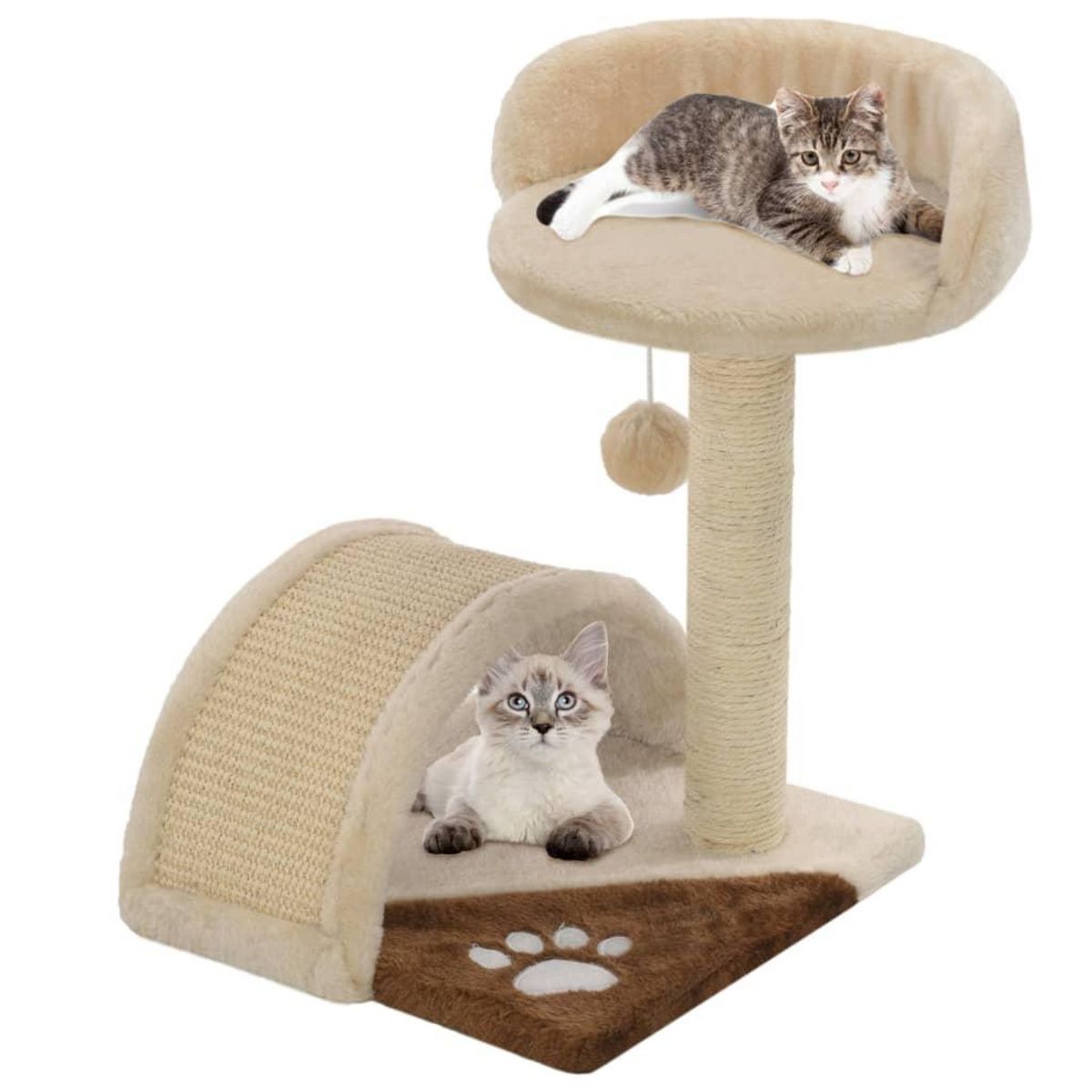VIDAXL Arbre a chat avec griffoir en sisal 40 cm Beige et Marron