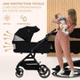 Voir la diapositive 5 : KINDERKRAFT Poussette 2 en 1 avec nacelle YOXI, roues anti-crevaison et accessoires