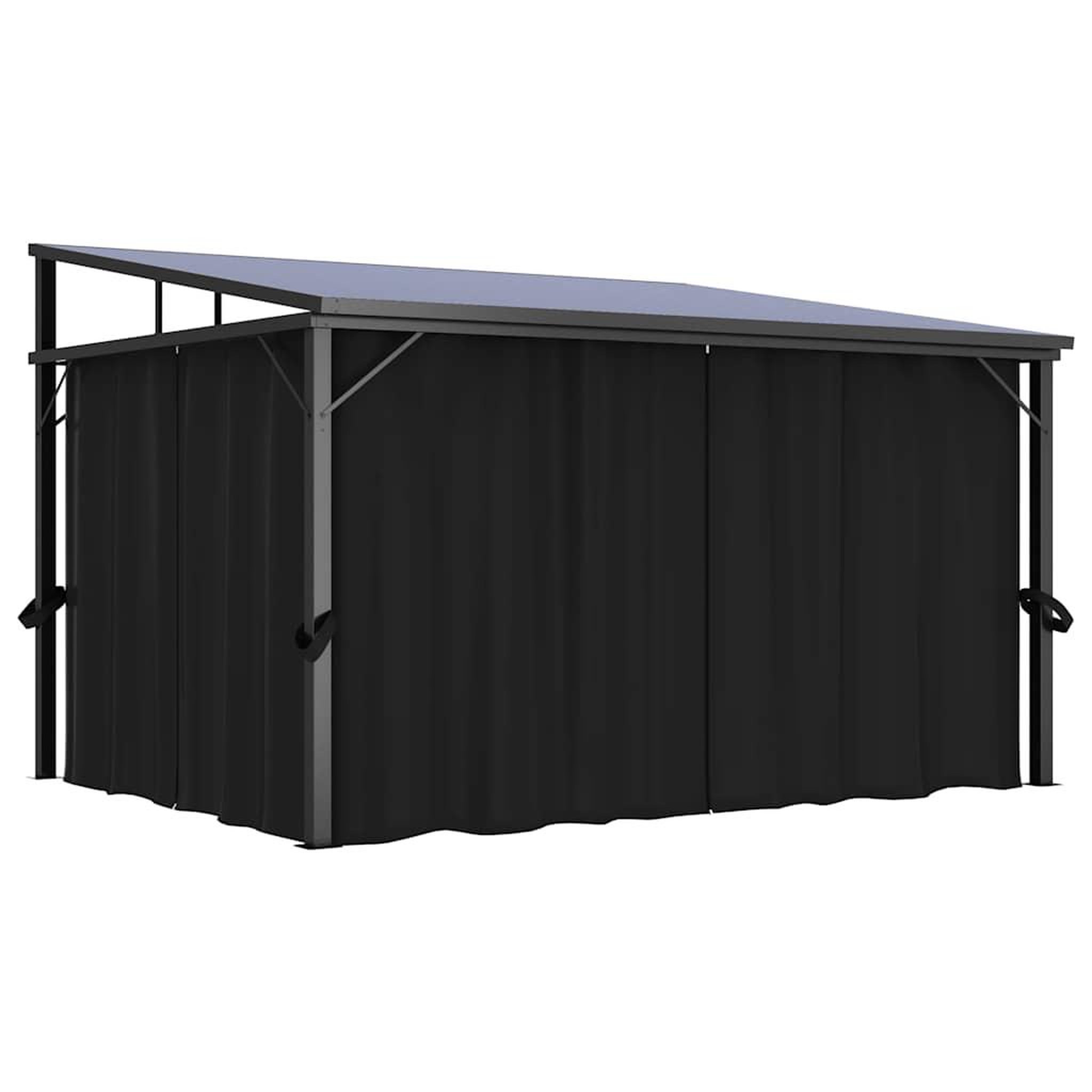 Voir la diapositive 3 : VIDAXL Belvedere avec rideau 405x294x244 cm anthracite