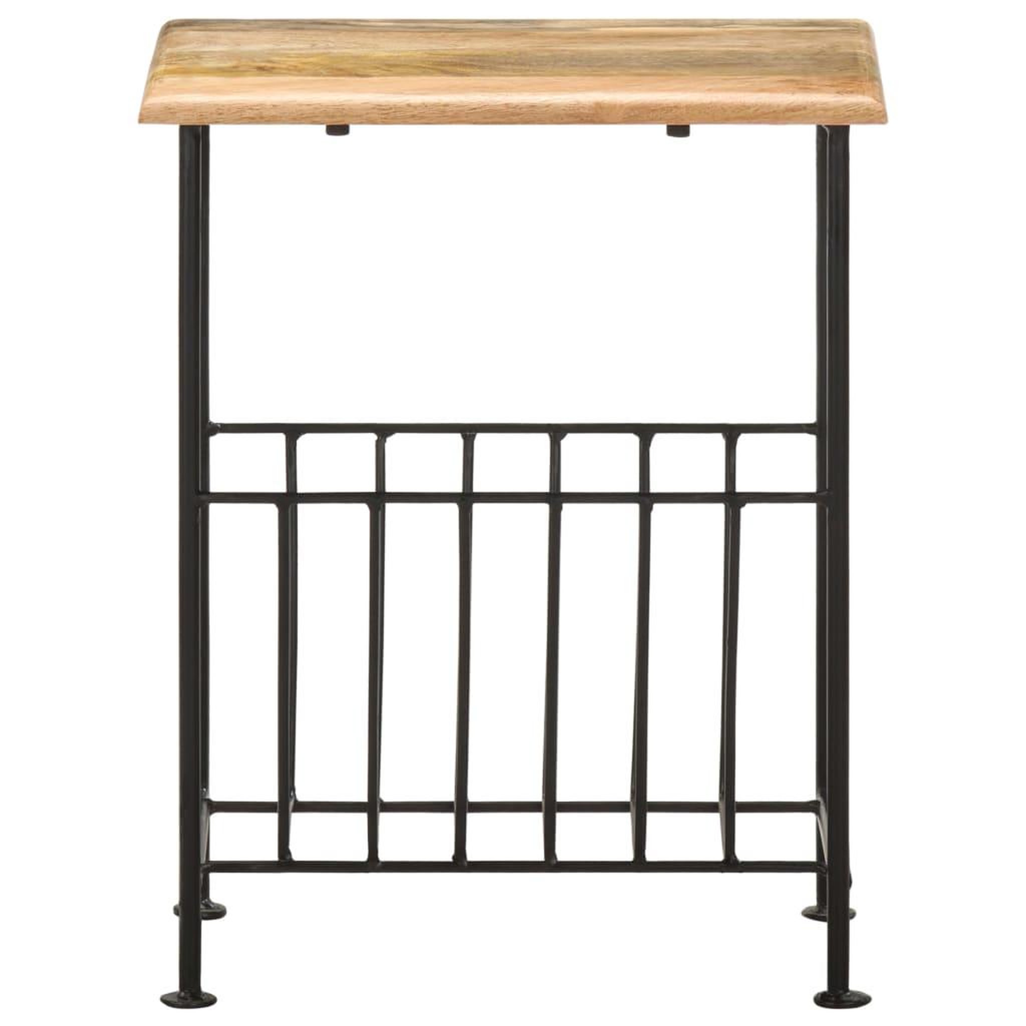 Voir la diapositive 2 : VIDAXL Porte-revues 40x30x50 cm Bois de manguier solide et acier