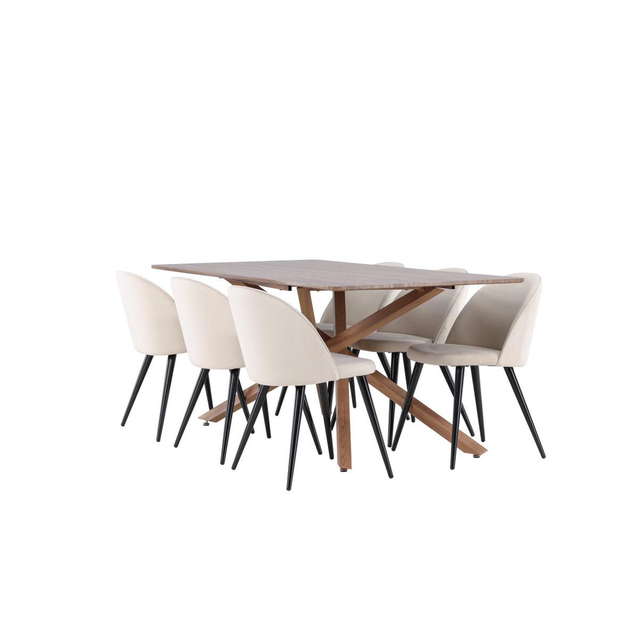 Voir la diapositive 6 : Paris Prix Ensemble table à manger & 6 chaises  piazza  180cm naturel & beige