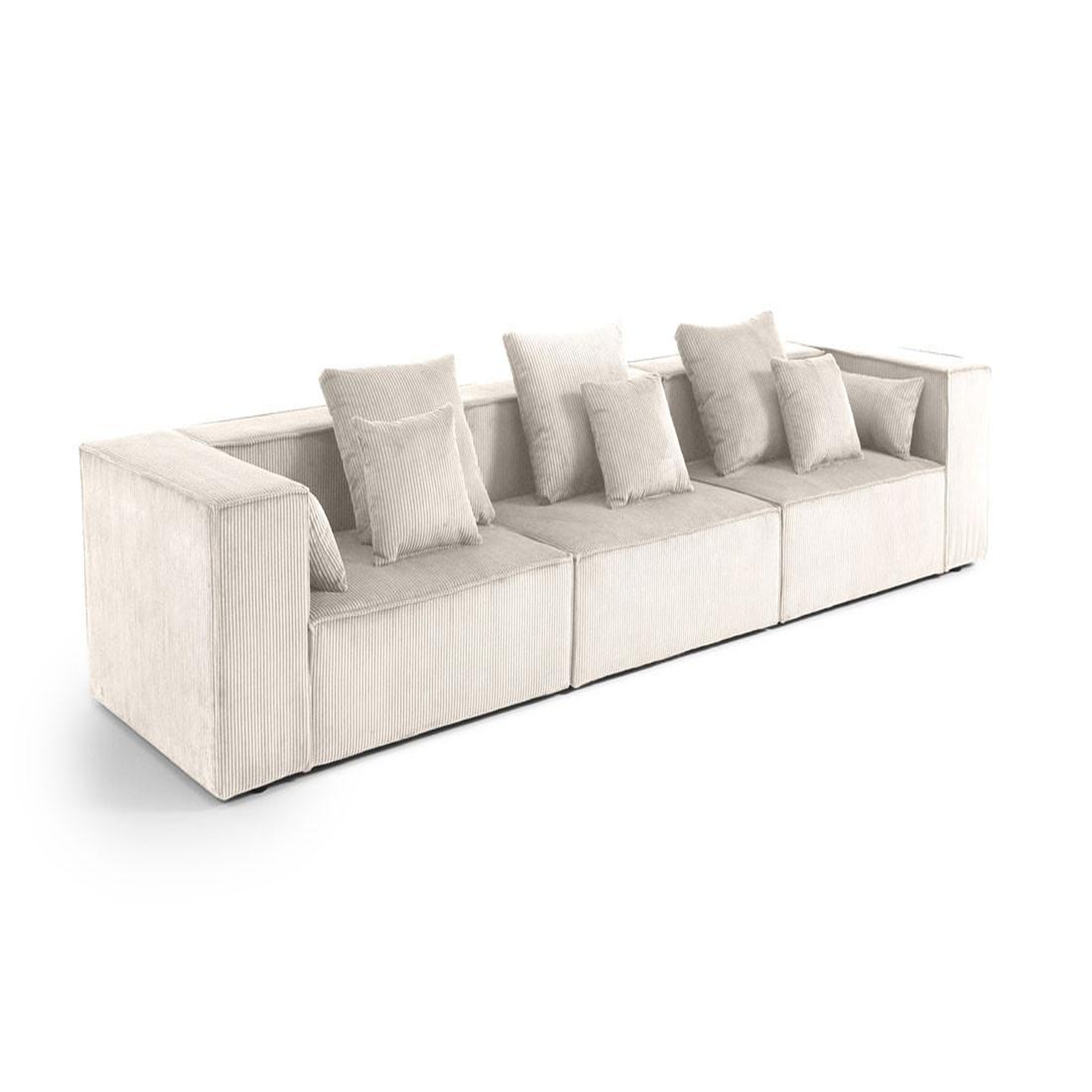 Voir la diapositive 2 : BEST MOBILIER Colombine - canapé modulable droit - 3 places - en velours côtelé
