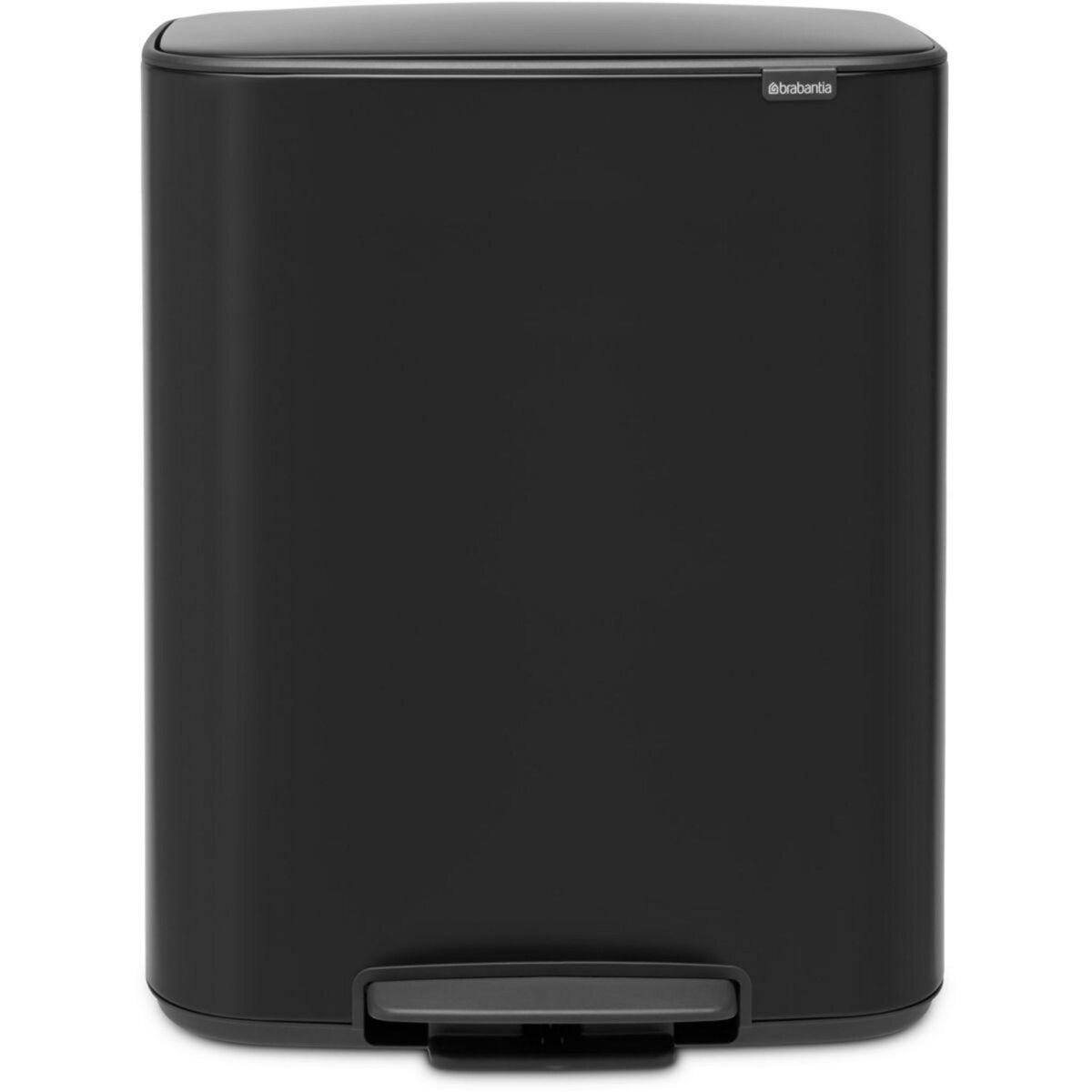 BRABANTIA Poubelle de cuisine tri sélectif à Pédale Bo 2X30L Matt Black