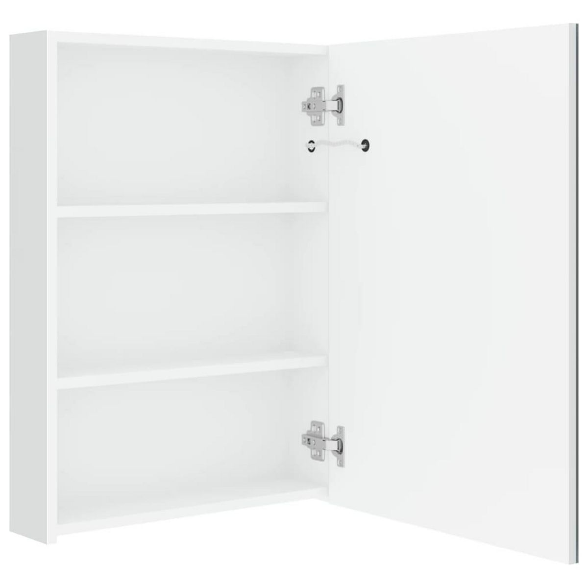 VIDAXL Armoire de salle de bain a miroir LED Blanc brillant 50x13x70cm