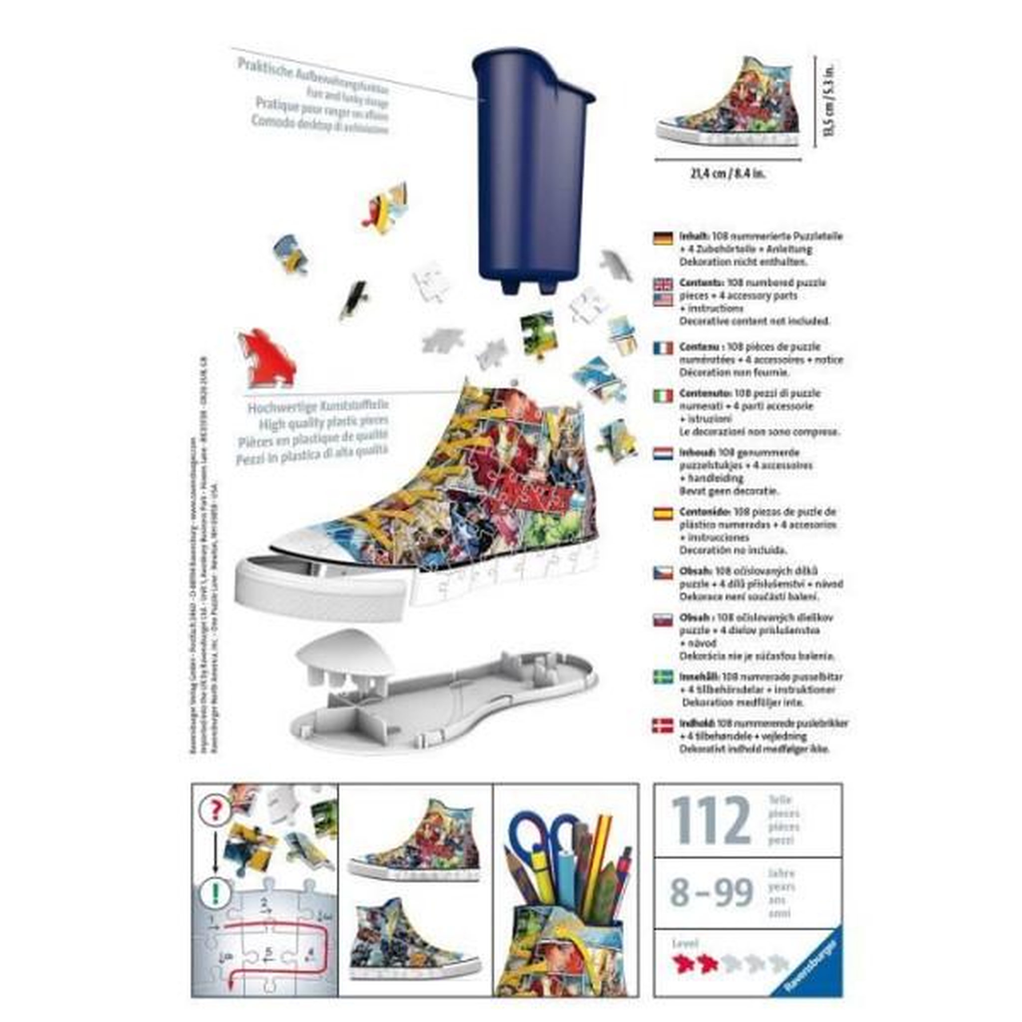 Voir la diapositive 3 : RAVENSBURGER AVENGERS Puzzle 3D Sneaker 108 pcs