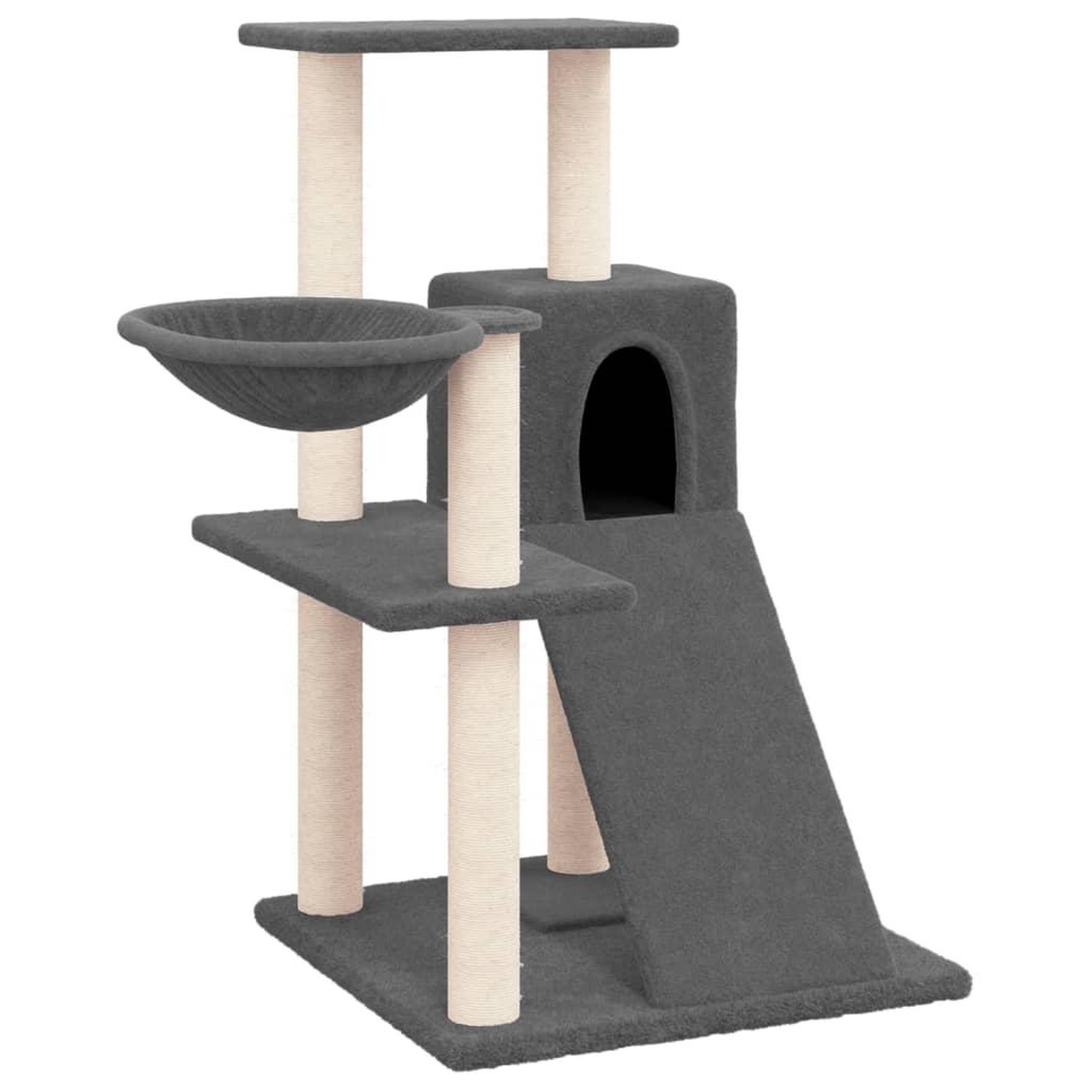 Voir la diapositive 2 : VIDAXL Arbre a chat avec griffoirs en sisal Gris fonce 82 cm
