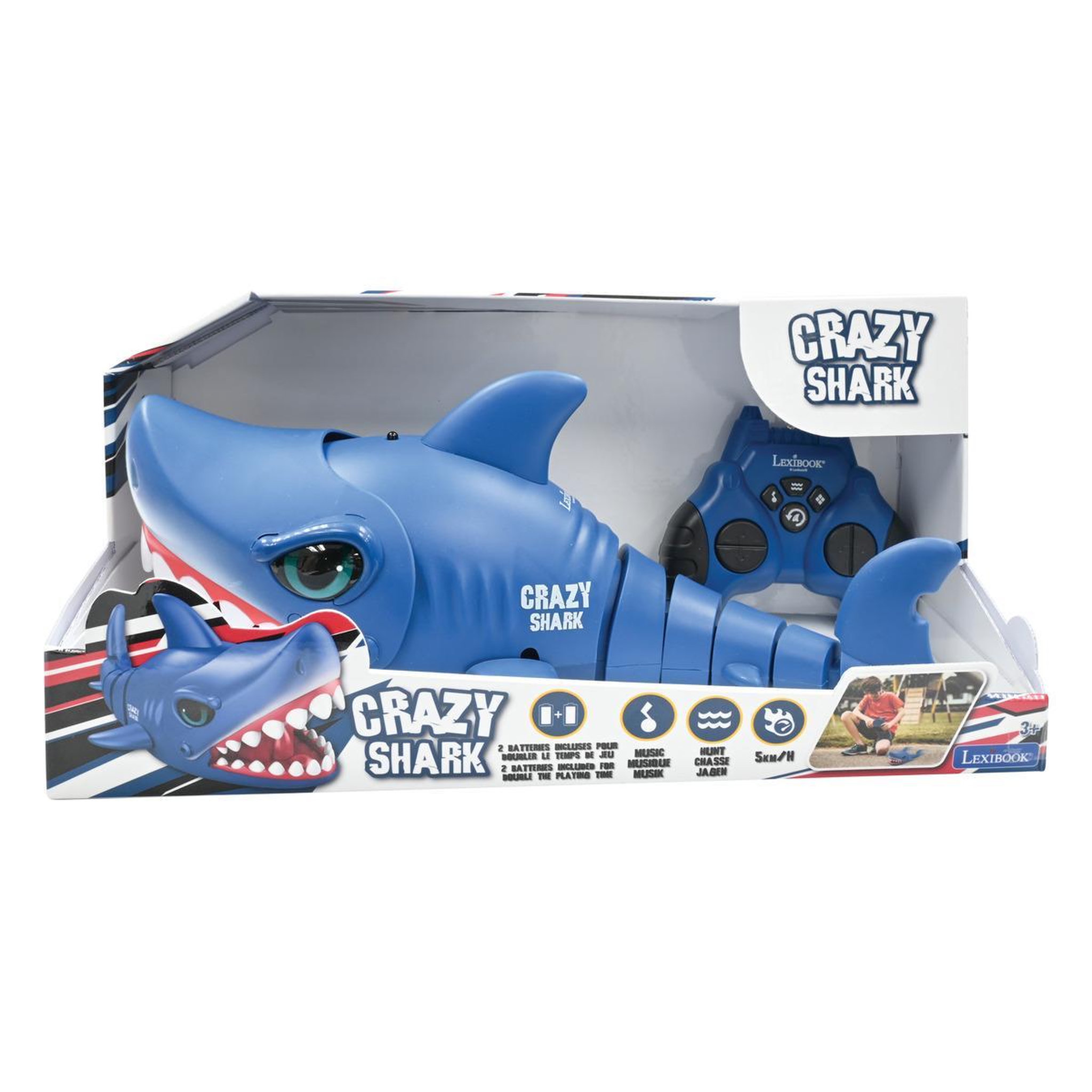 Voir la diapositive 2 : Lexibook RC Shark - Crazy Shark télécommandé avec effets sonores