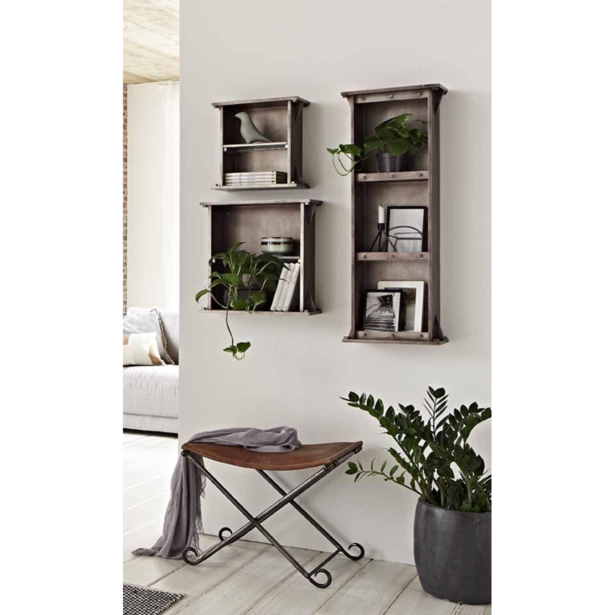Voir la diapositive 2 : Paris Prix Étagère murale 3 niveaux  vaded  95cm anthracite
