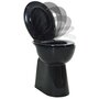 VIDAXL Toilette haute sans bord fermeture douce 7 cm Ceramique Noir