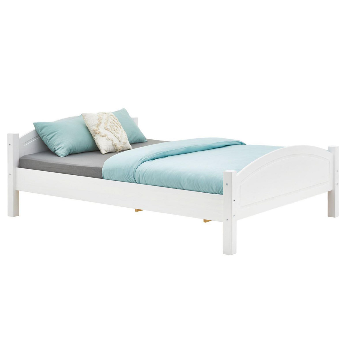 IDIMEX Lit double FLIMS, 140 x 190 cm en pin massif lasuré blanc